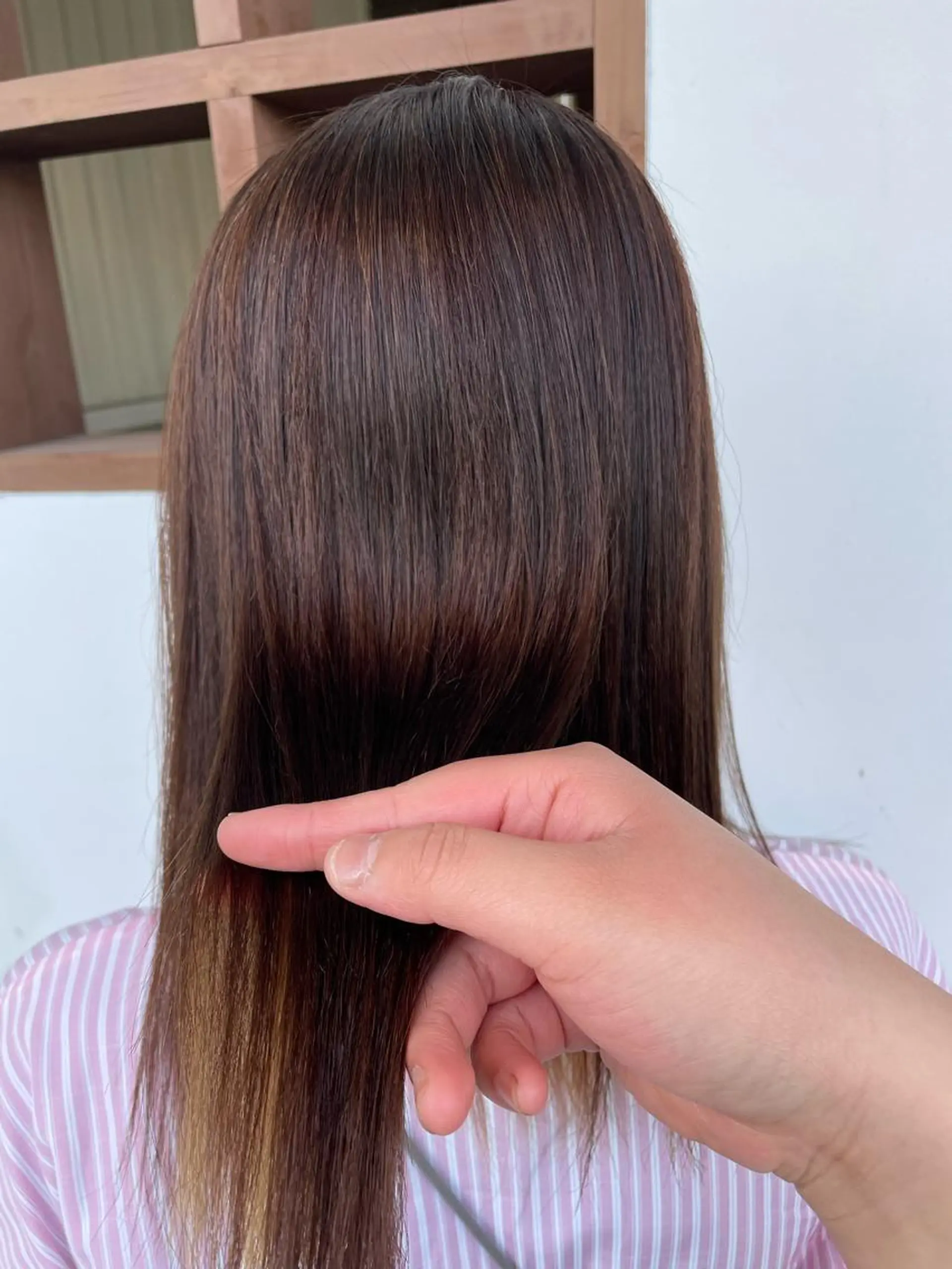 セミロング 酸性ストレート 美容室 Jフィドルファドル所属・わきた かずなのヘアスタイル