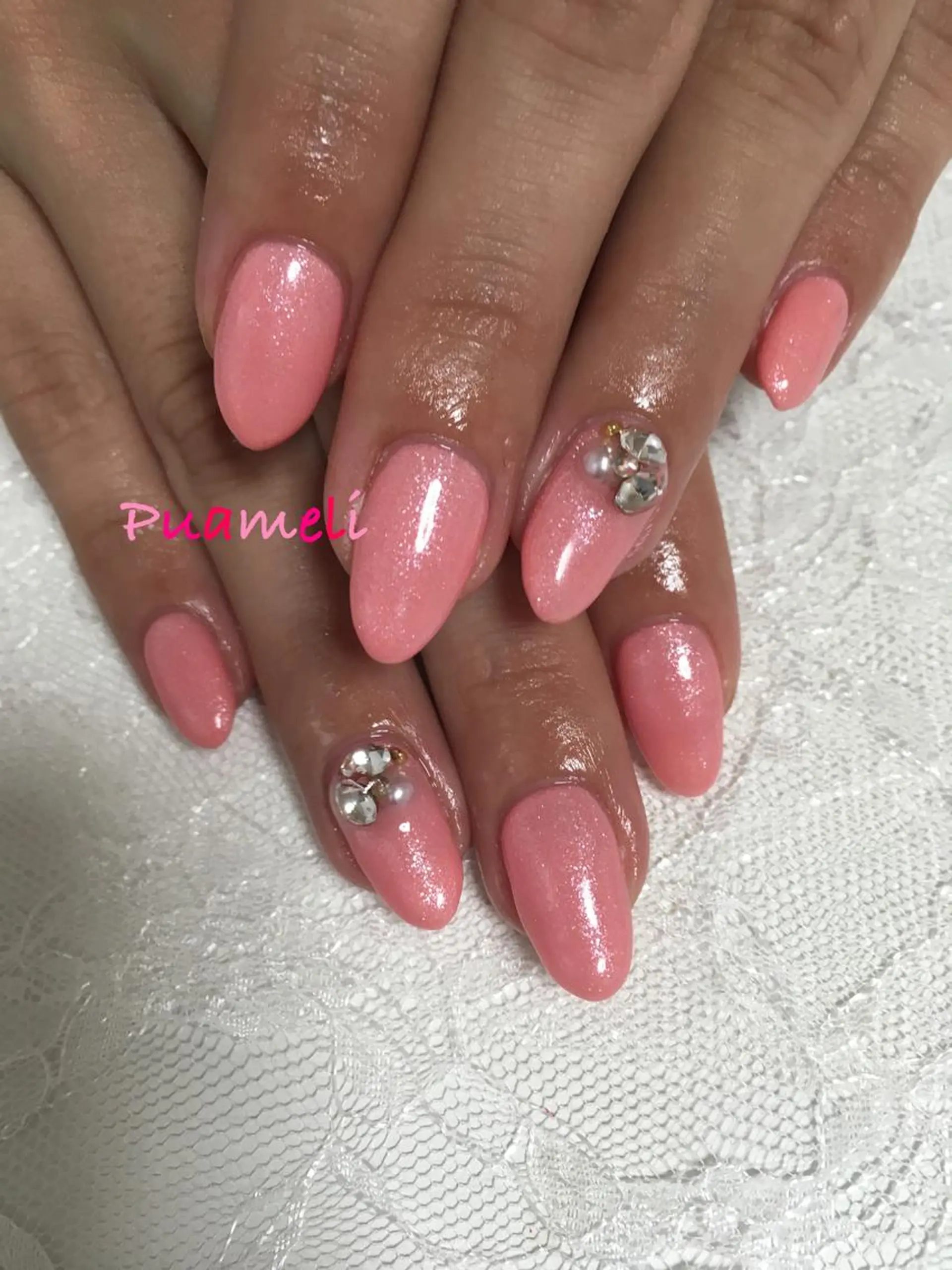 ネイル ストーンネイル ハンドネイル Puameli プアメリのネイルデザイン