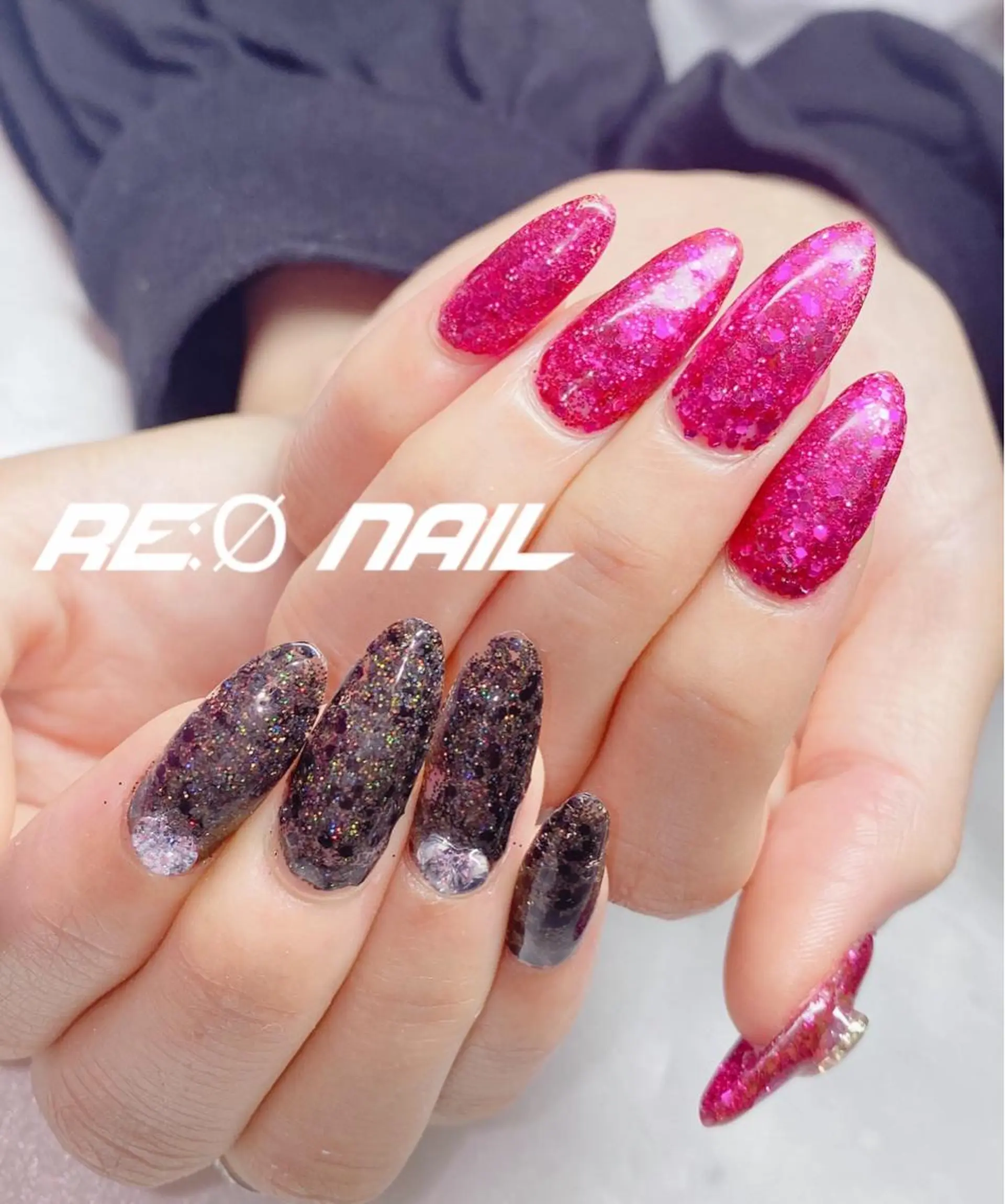 ネイル ラメ(グリッター) ハンドネイル Re:Ø nail 🩵TSUJIのネイルデザイン