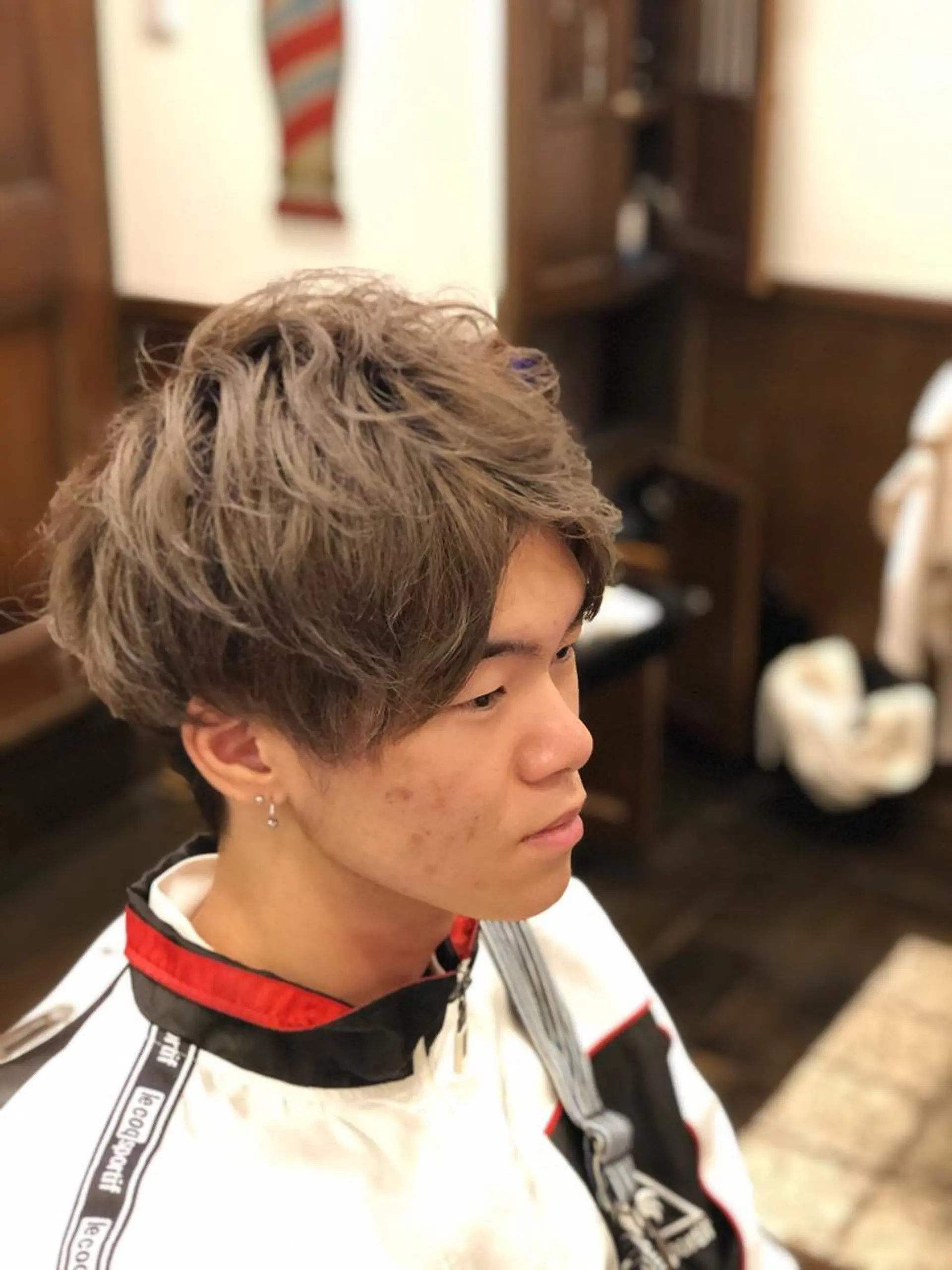 ショート パーマ メンズカットフェード パーマ/前山竜貴のヘアスタイル