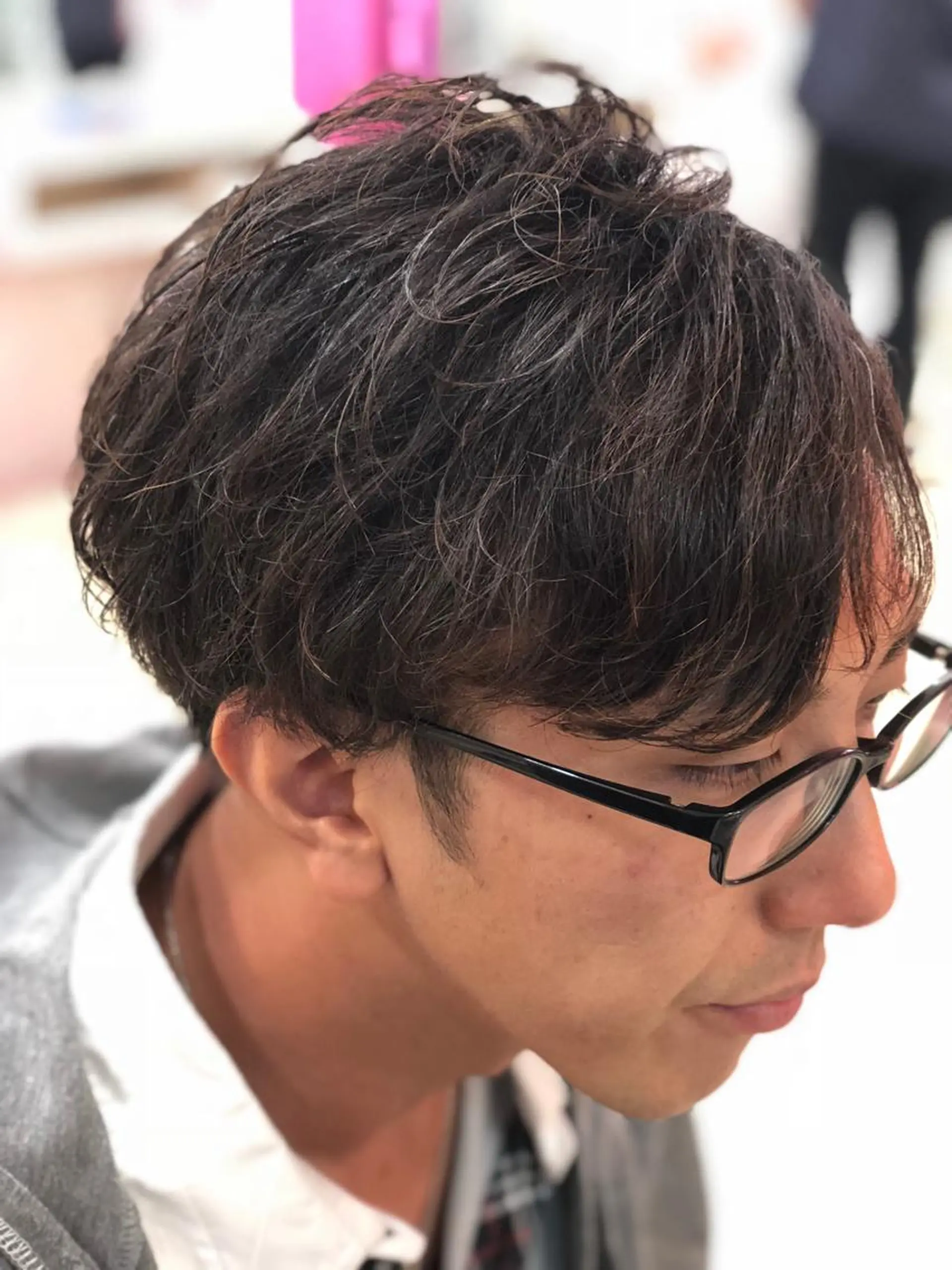 ショート パーマ 髪質改善× ハイライト溝江のヘアスタイル