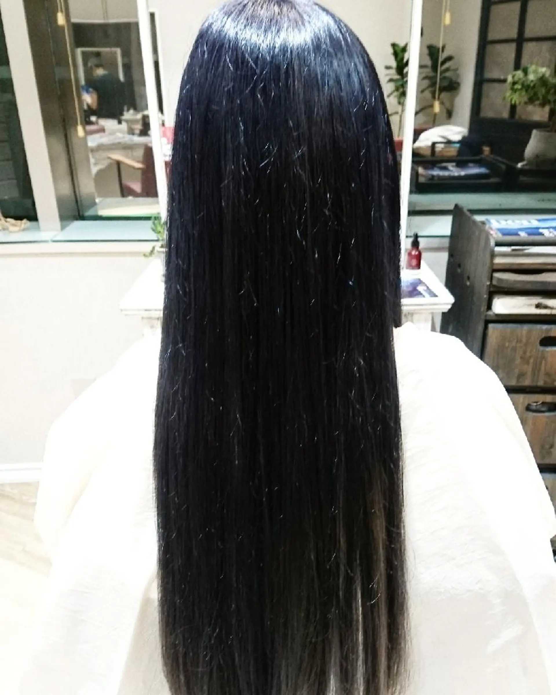 ロング カラー ブルーカラー ネイビーカラー kawabe maikoのヘアスタイル