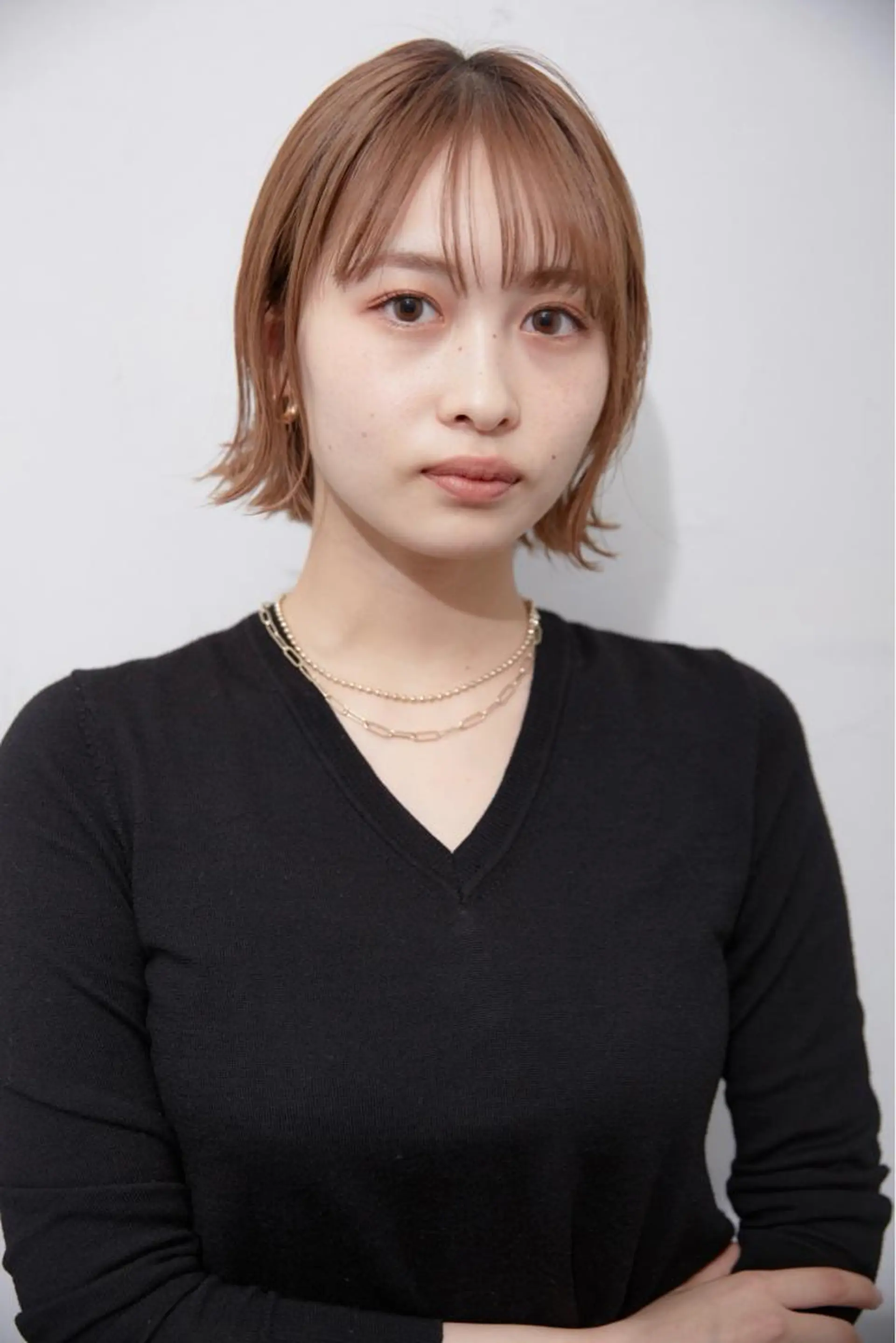 ショート カラー 切りっぱなしボブ イルミナカラー ボブ カット ヘアカラー 千葉 郁也のヘアスタイル