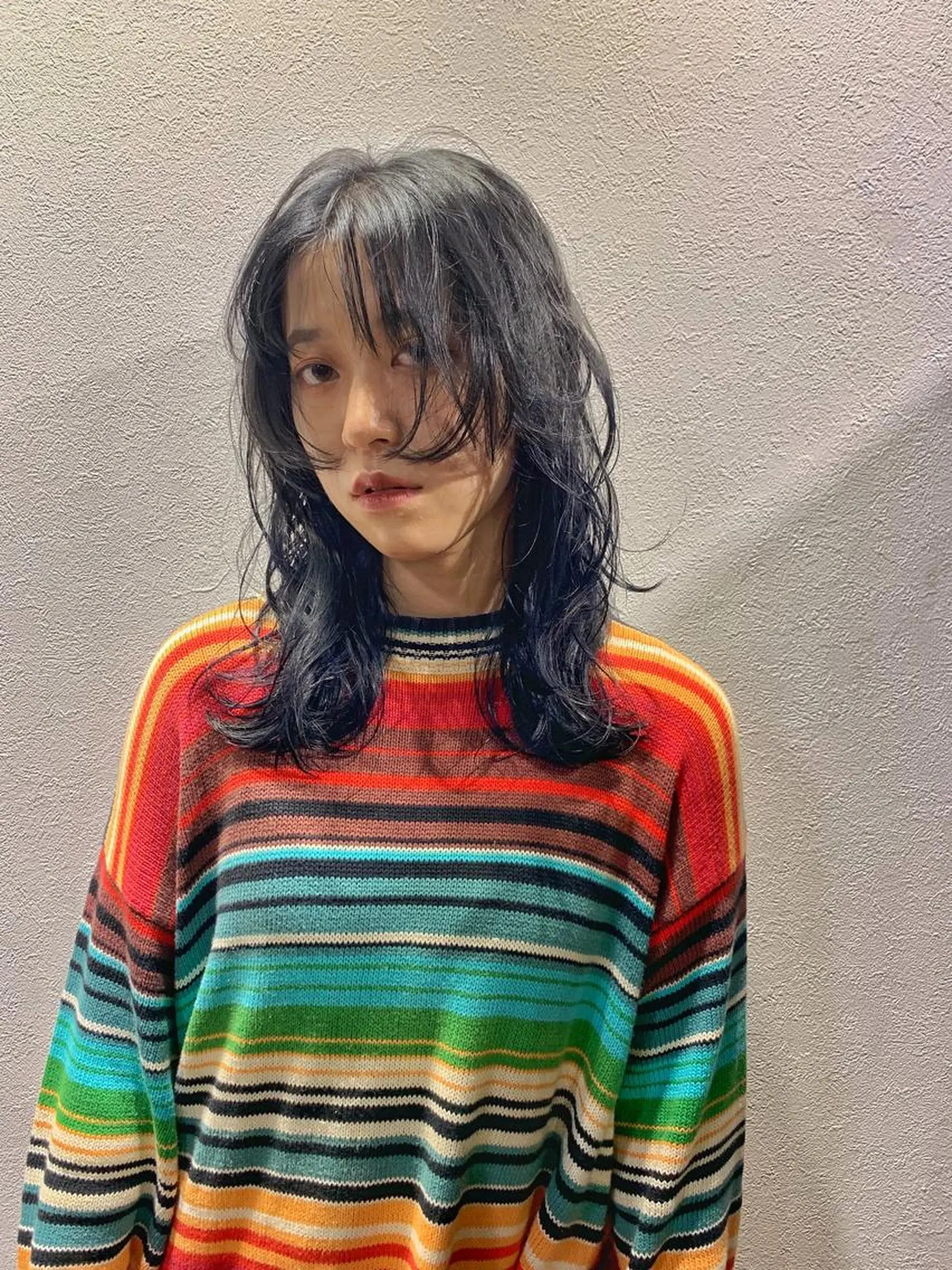 ミディアム ウルフカット ハイトーンNo.1✨ パーマ✨イマイタツヤのヘアスタイル