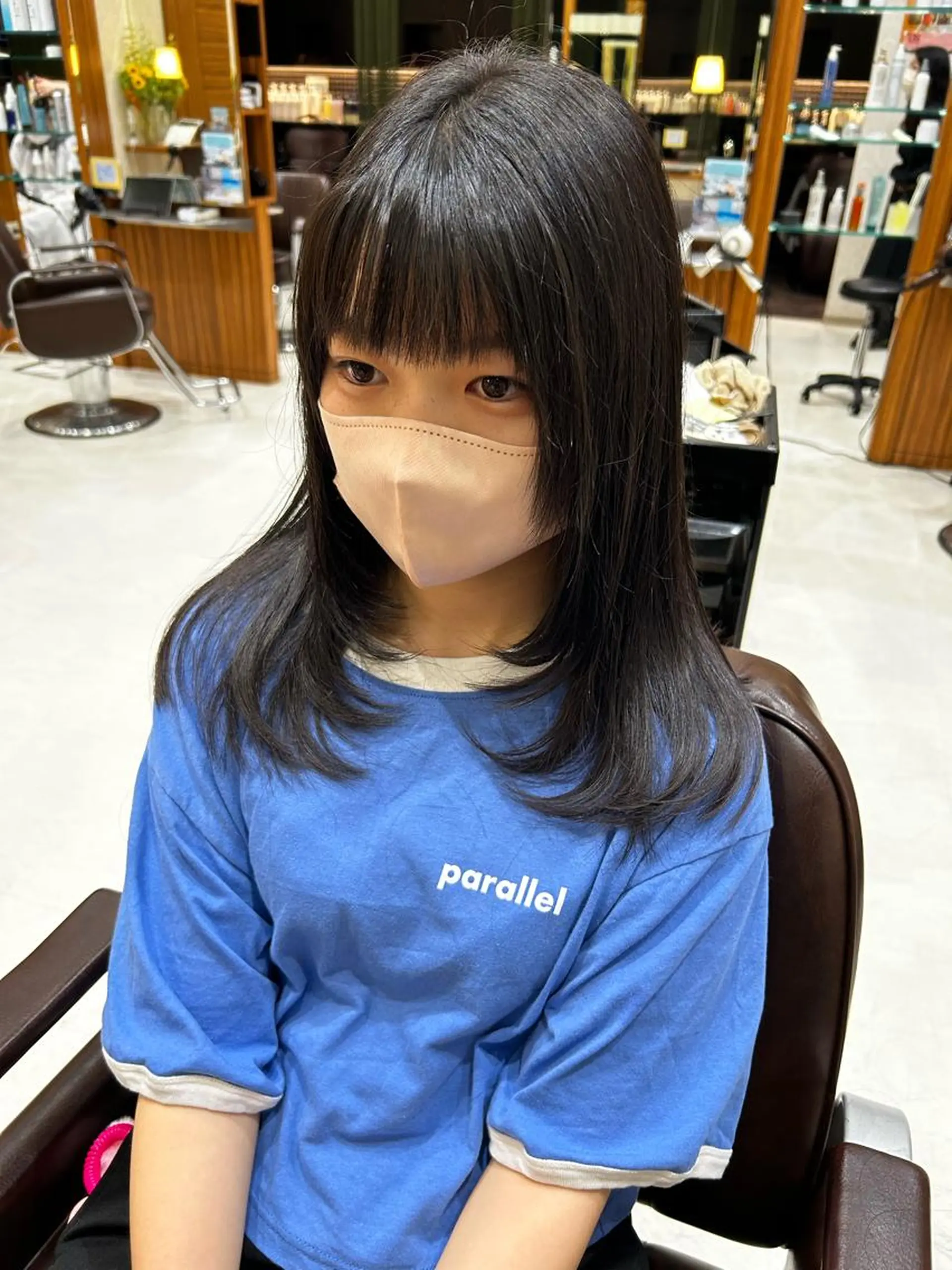 セミロング 顔周りカット 韓国風ヘア レイヤーカット 日置美容室所属・石井 佑飛のヘアスタイル