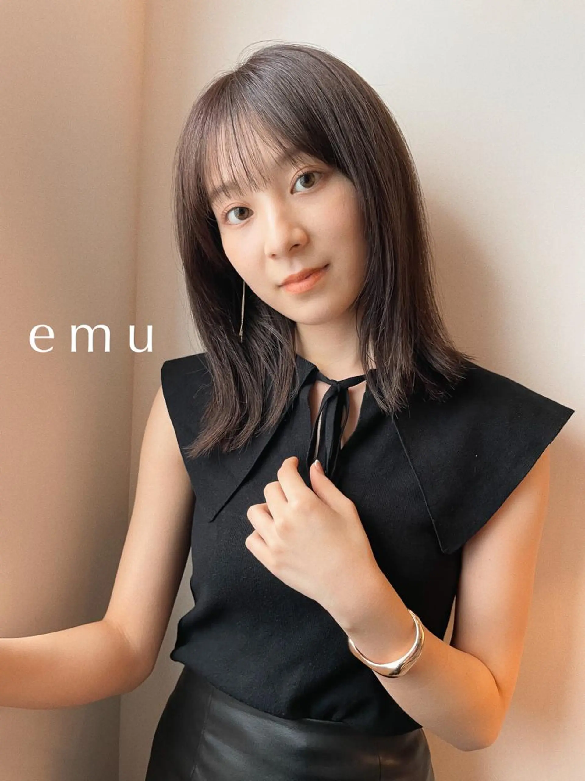 ミディアム カラー グレージュ 長井 徹行のヘアスタイル