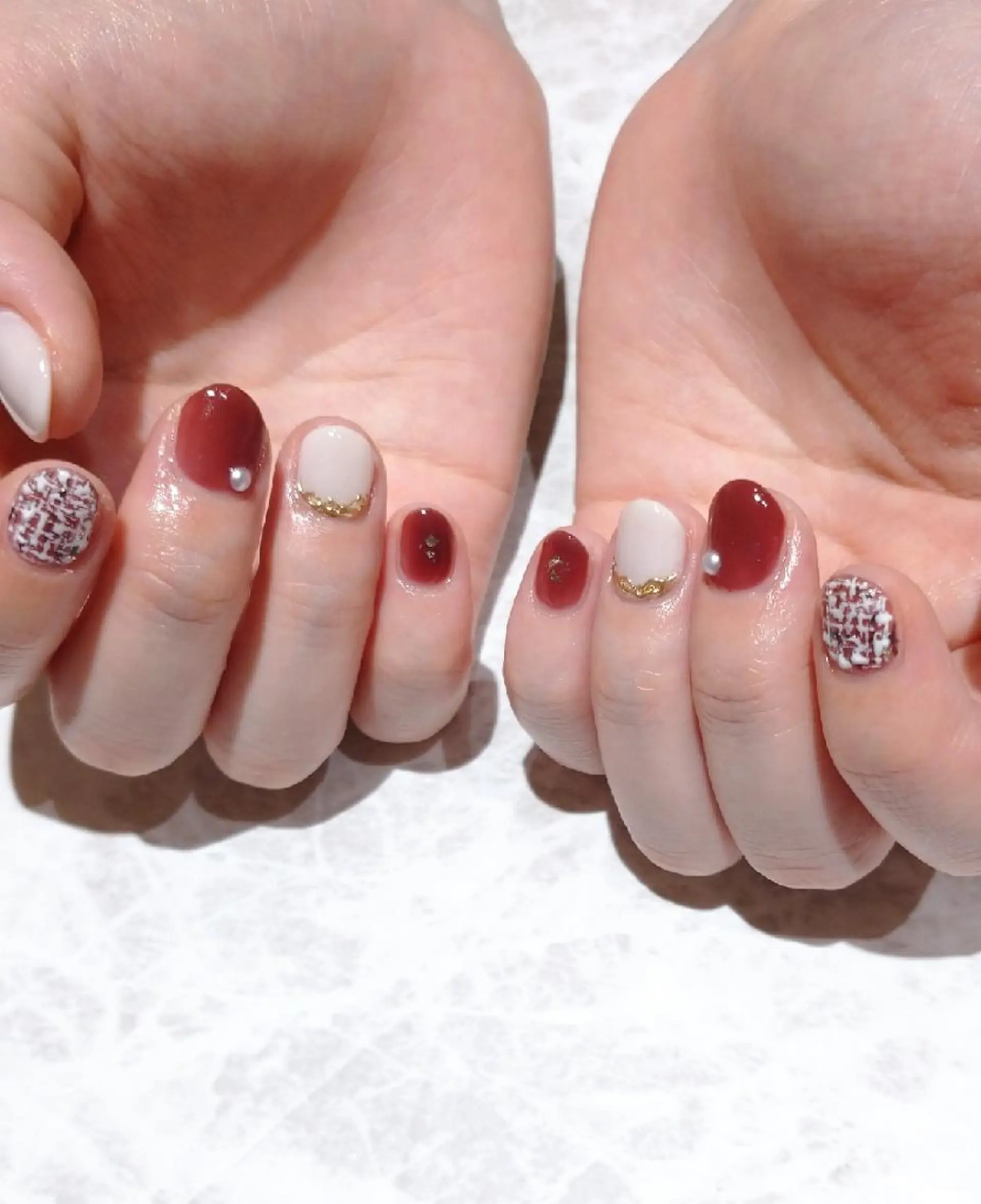 ネイル バレンタイン ハンドネイル 會田 瑠衣のネイルデザイン