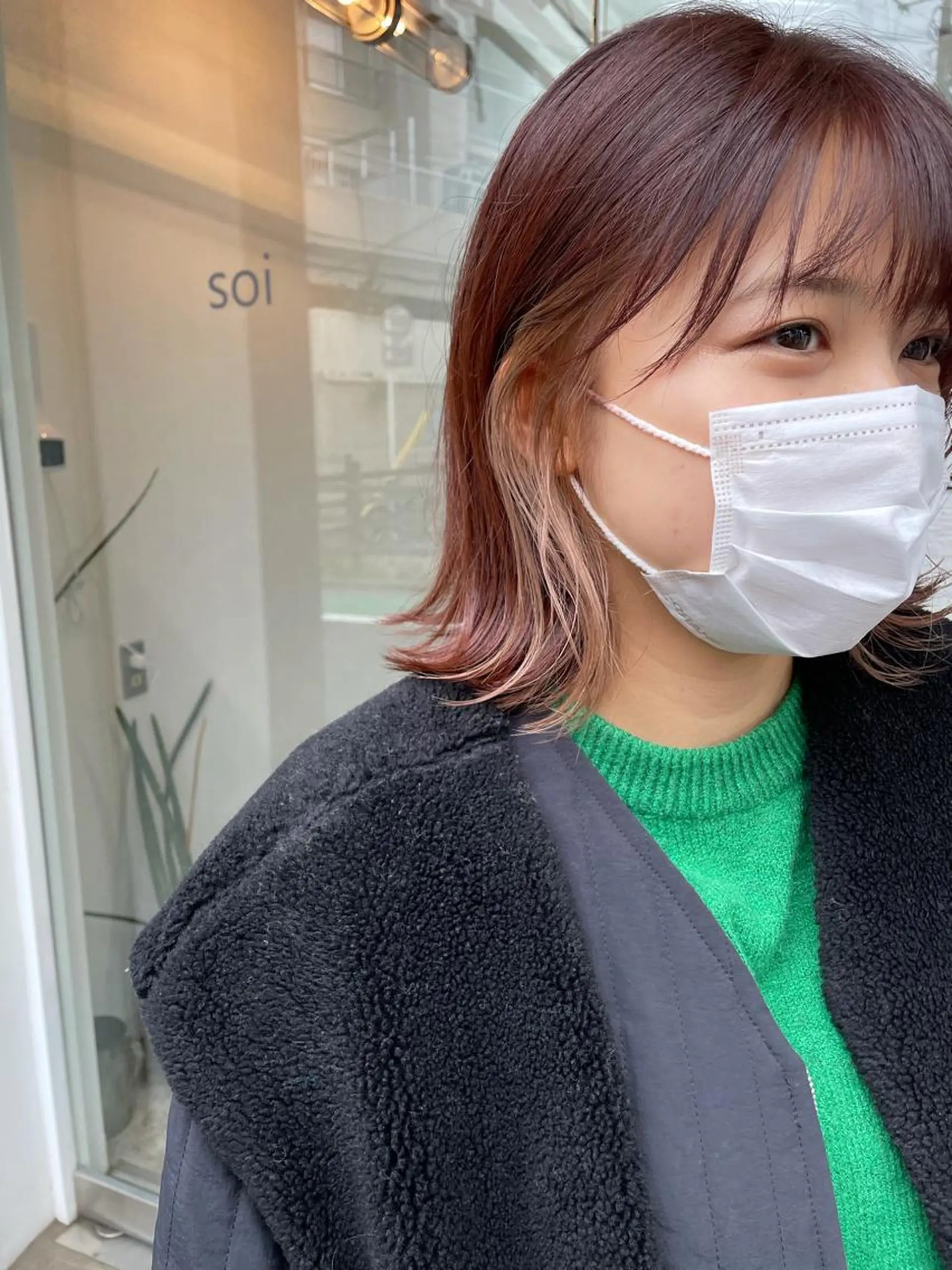 ミディアム カラー ベージュカラー ホワイトベージュ カット ヘアカラー トリートメント パーマ/透明感カラー /ボブ/吉田一生のヘアスタイル