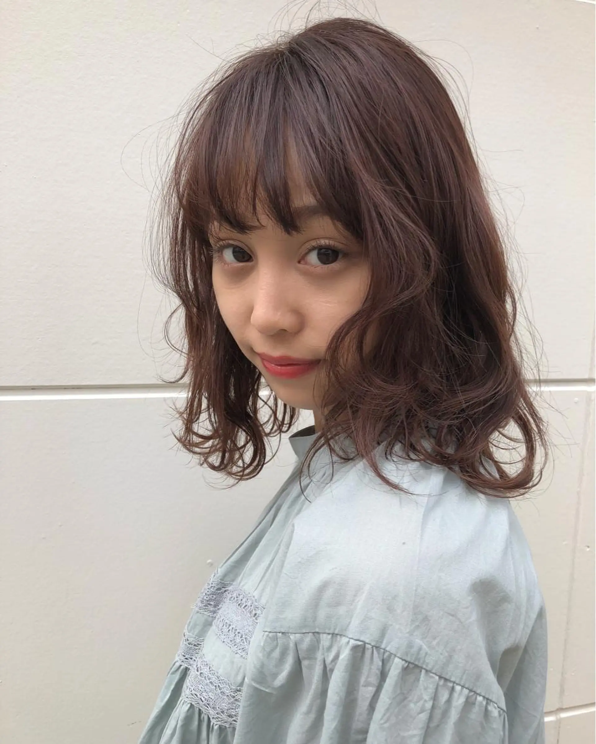 ミディアム カラー ヘアアレンジ 榎園 由美のヘアスタイル