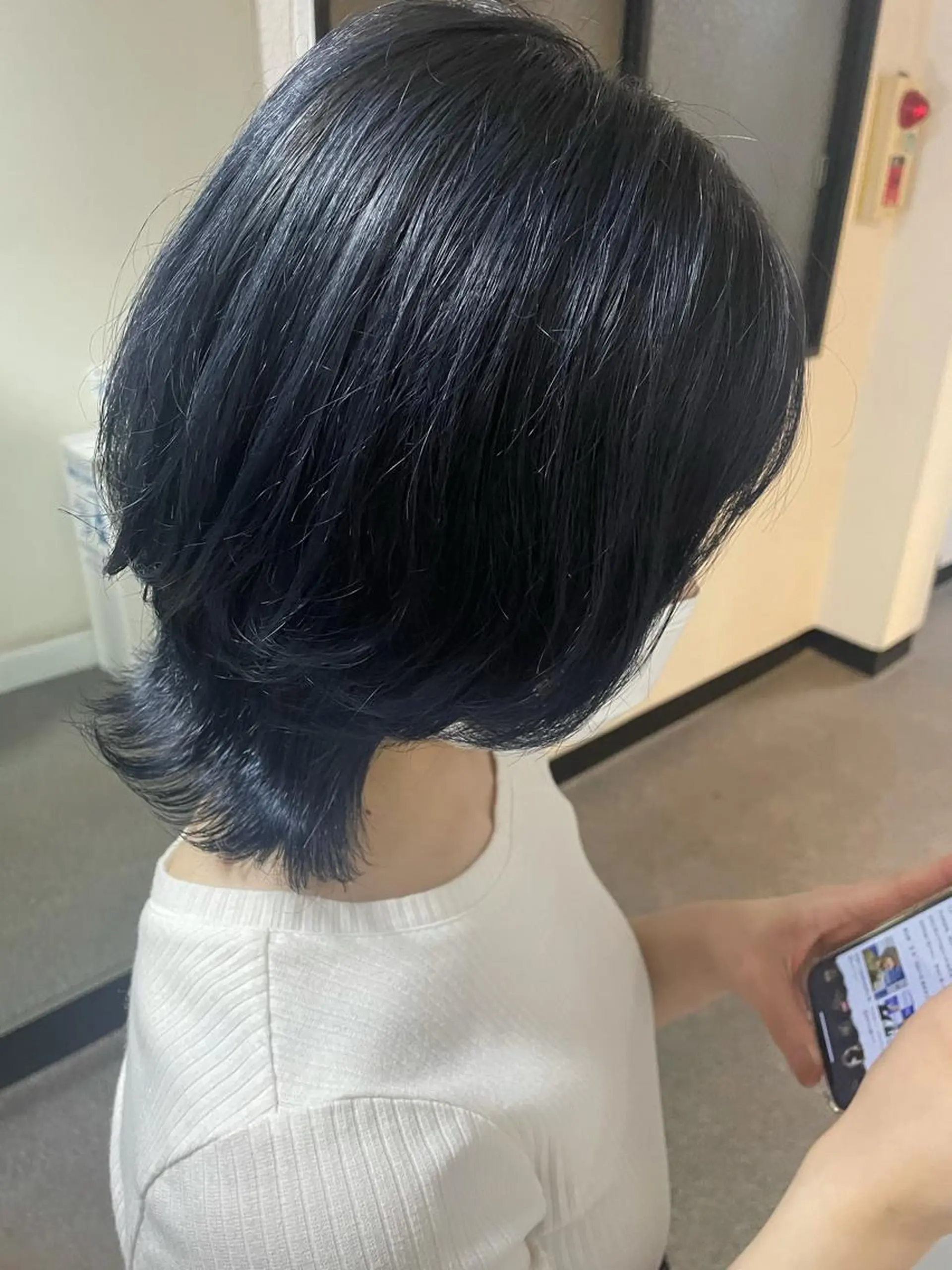 ミディアム カラー ブルーカラー ネイビーカラー LIFE下通 Miyuuのヘアスタイル