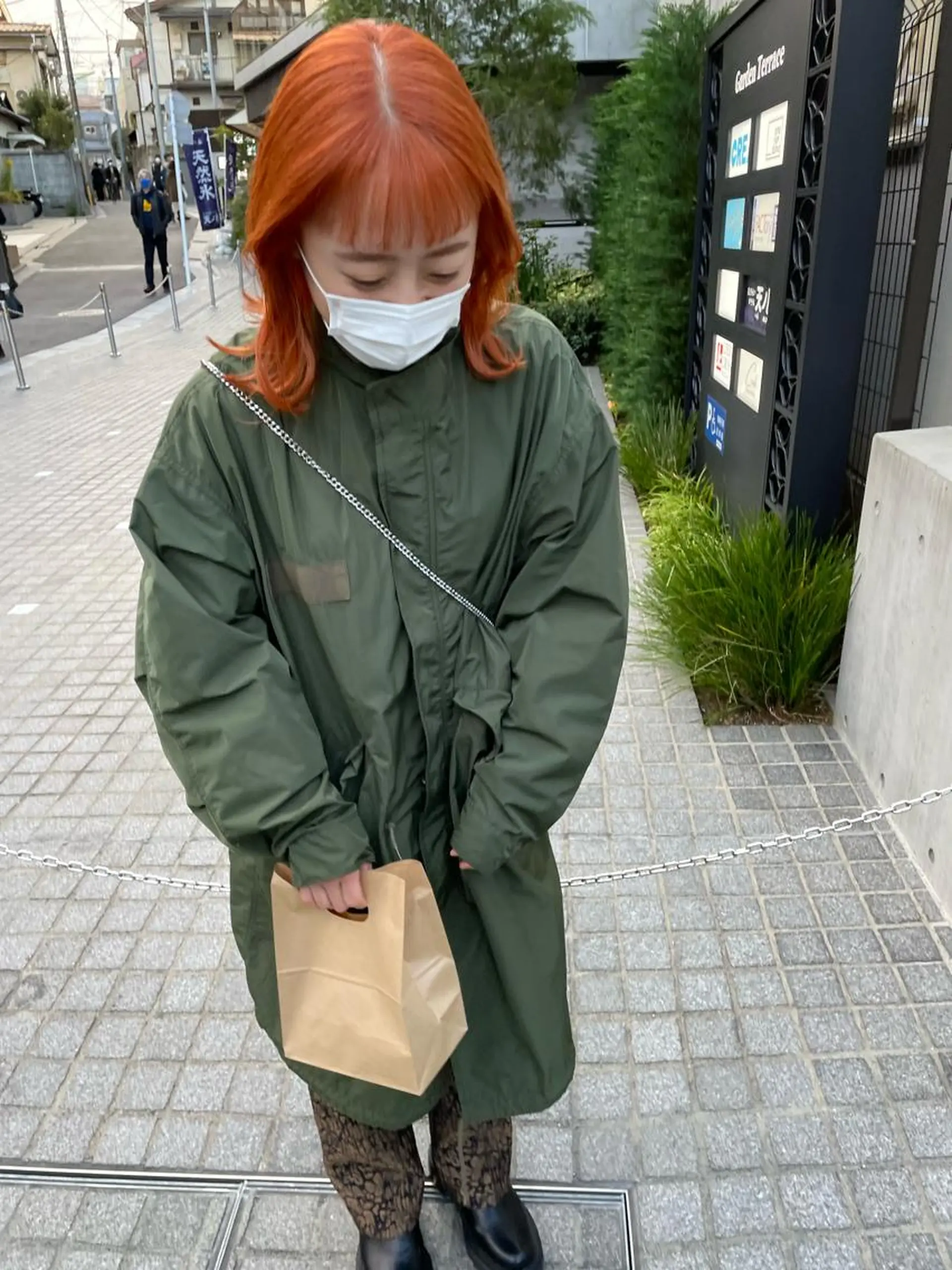 ミディアム カラー ハイトーンカラー オレンジ カット ヘアカラー トリートメント パーマ/透明感カラー /ボブ/吉田一生のヘアスタイル