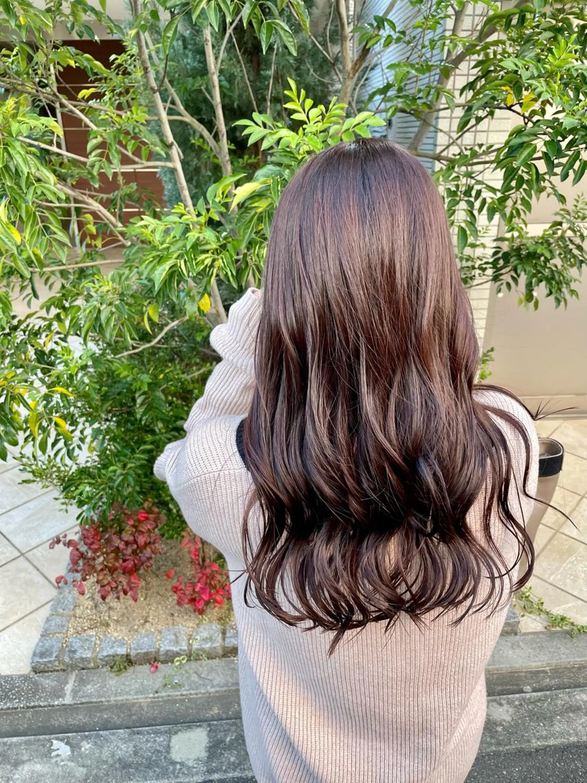 ロング ピンクブラウン 亀川蓮 Agu hairのヘアスタイル