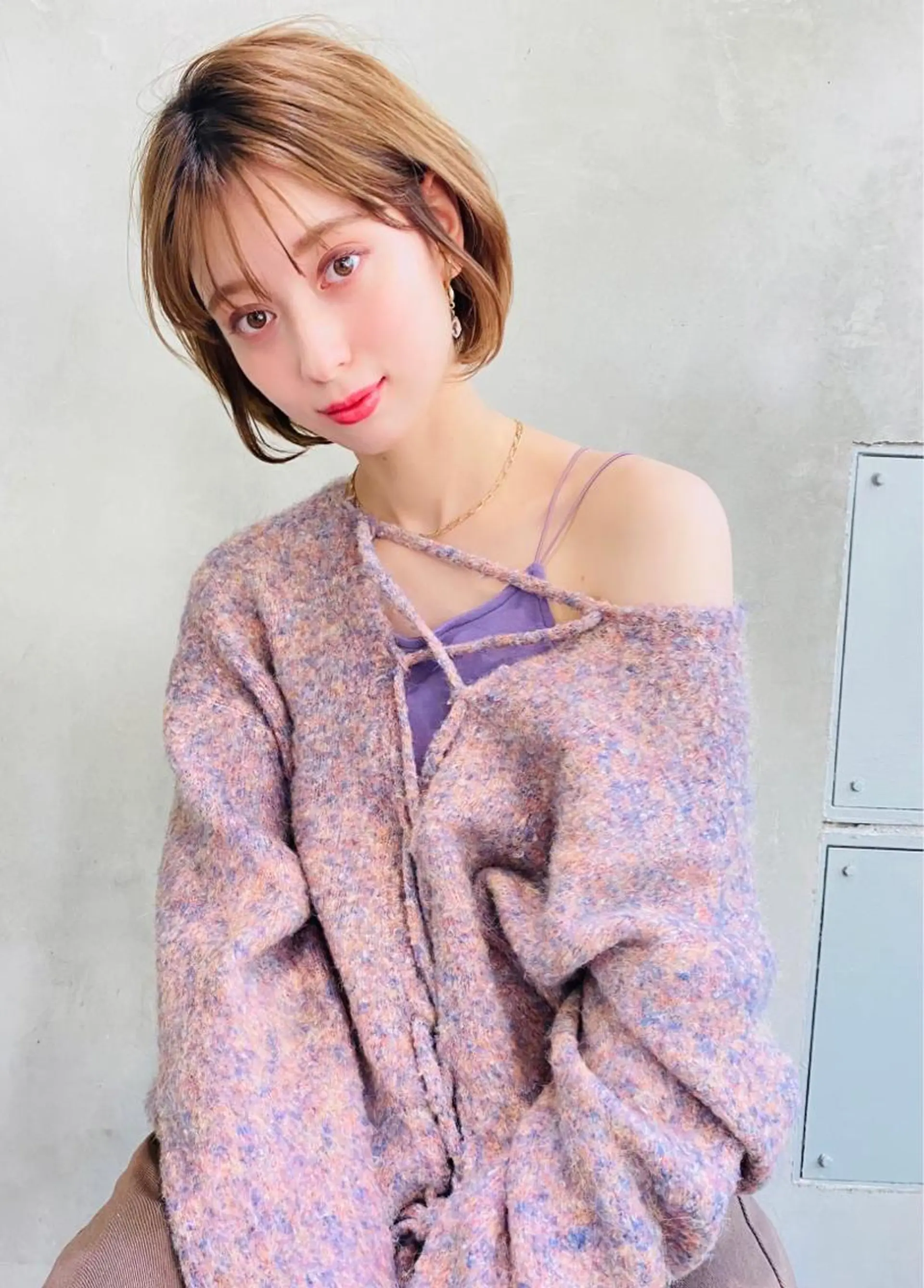 ミディアム MUSASHI ブリーチカラー◎のヘアスタイル