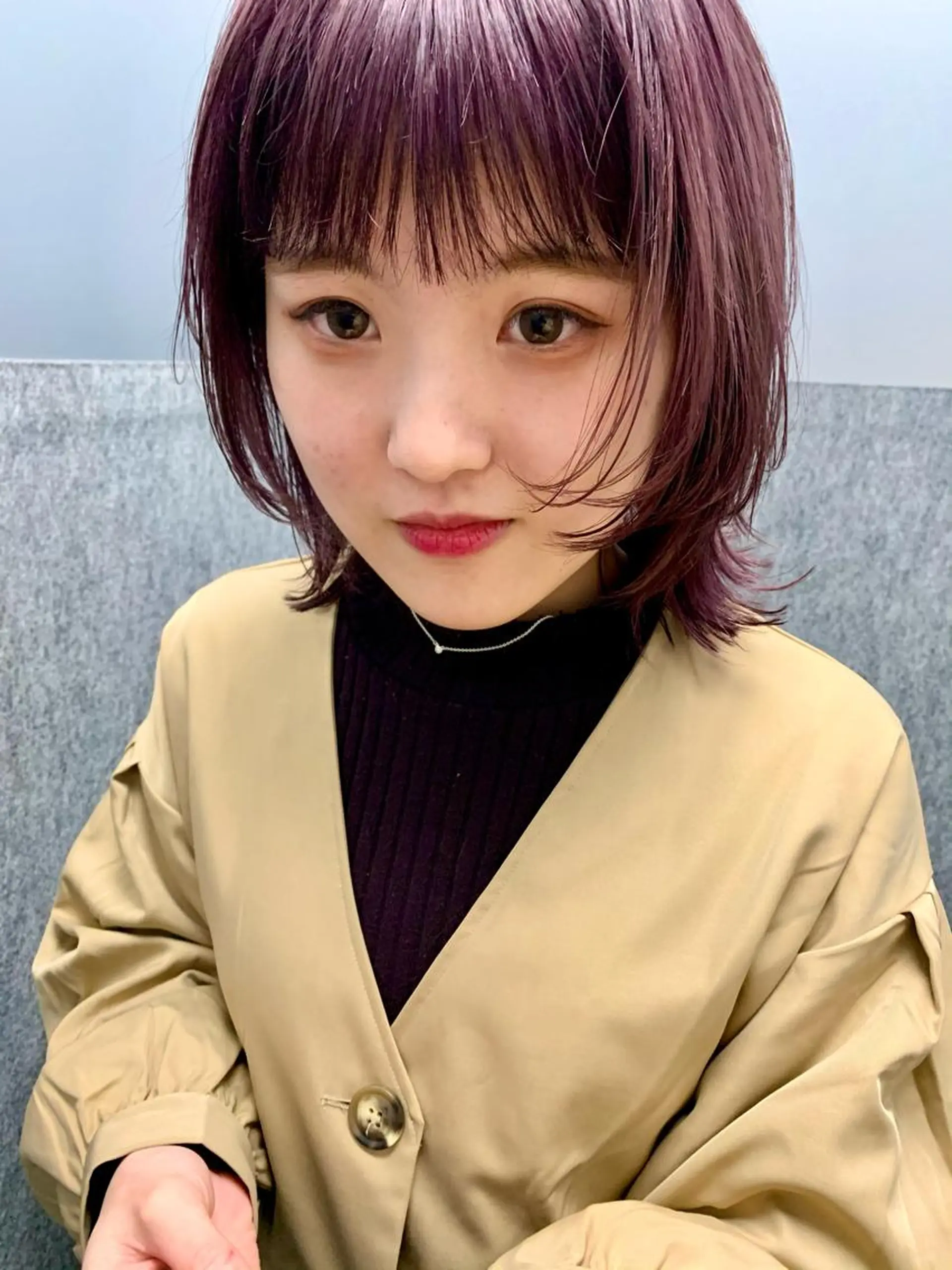 ミディアム カラー ピンクベージュ/新潟 万代/高橋桃葉🍑のヘアスタイル