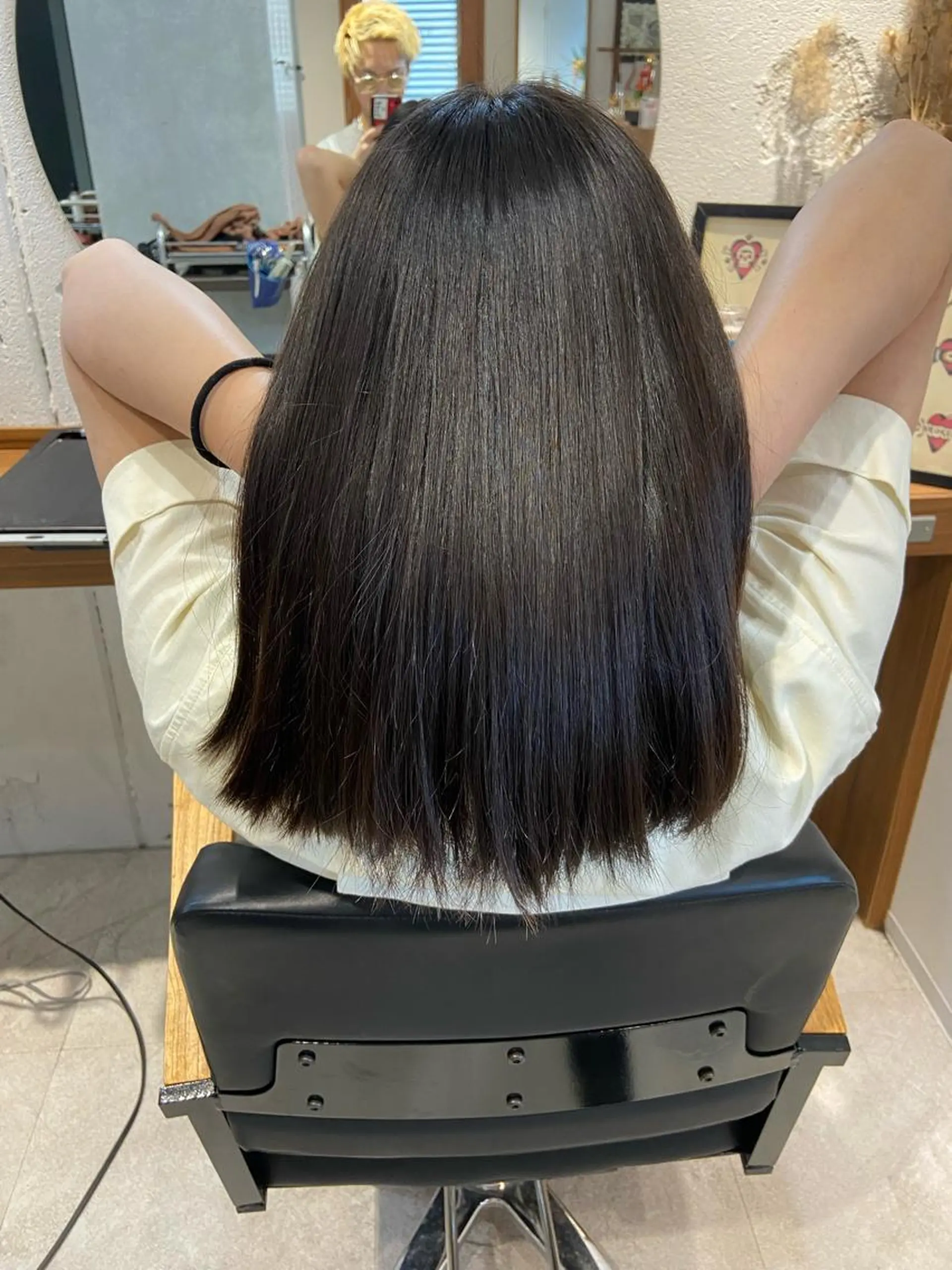 ミディアム 酸性ストレート カット 縮毛矯正 トリートメント EIGHT奥野 心太のヘアスタイル