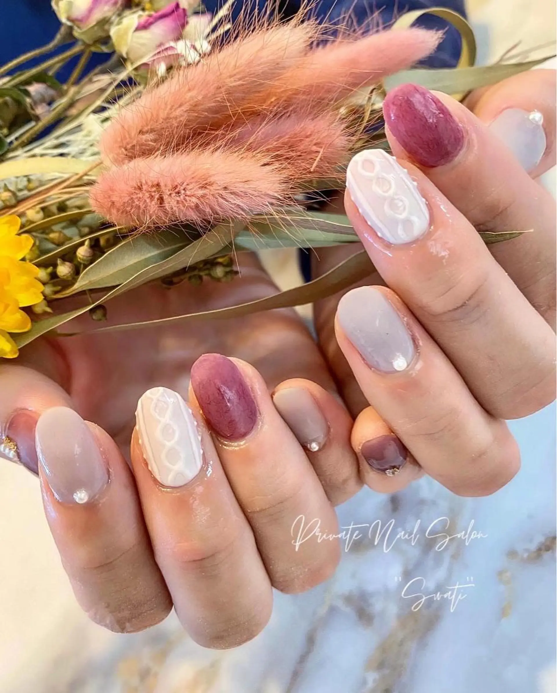 ネイル アートネイル マットネイル オフィスネイル 冬ネイル yuko （ネイリスト）のネイルデザイン