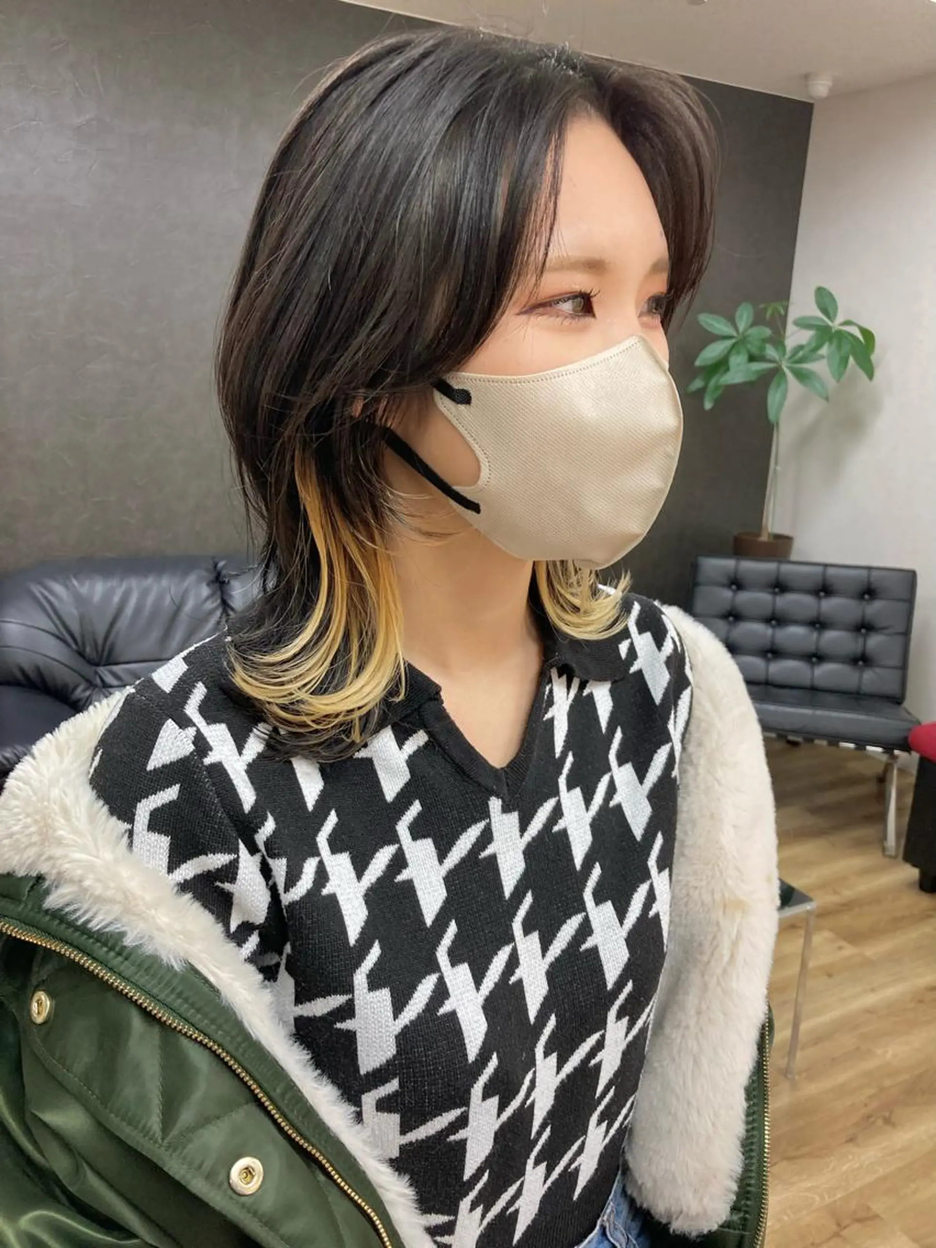 ミディアム カット nono/パーマ /顔まわりカット🐈のヘアスタイル