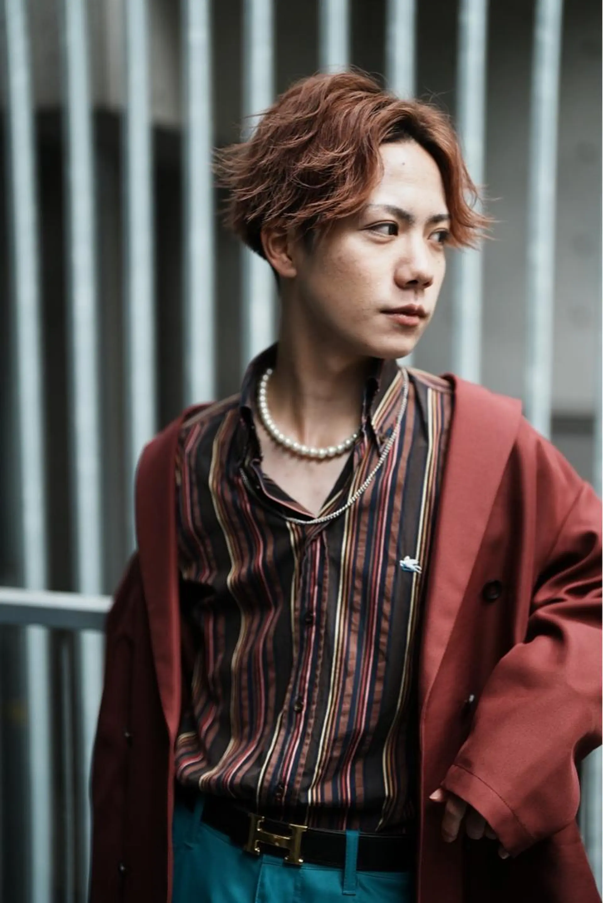 ショート カラー メンズ センターパート ベージュカラー ピンクカラー ピンクベージュ カット ヘアカラー トリートメント ヘアセット Men's salon ANSWER所属・メンズサロン ANSWERのヘアスタイル