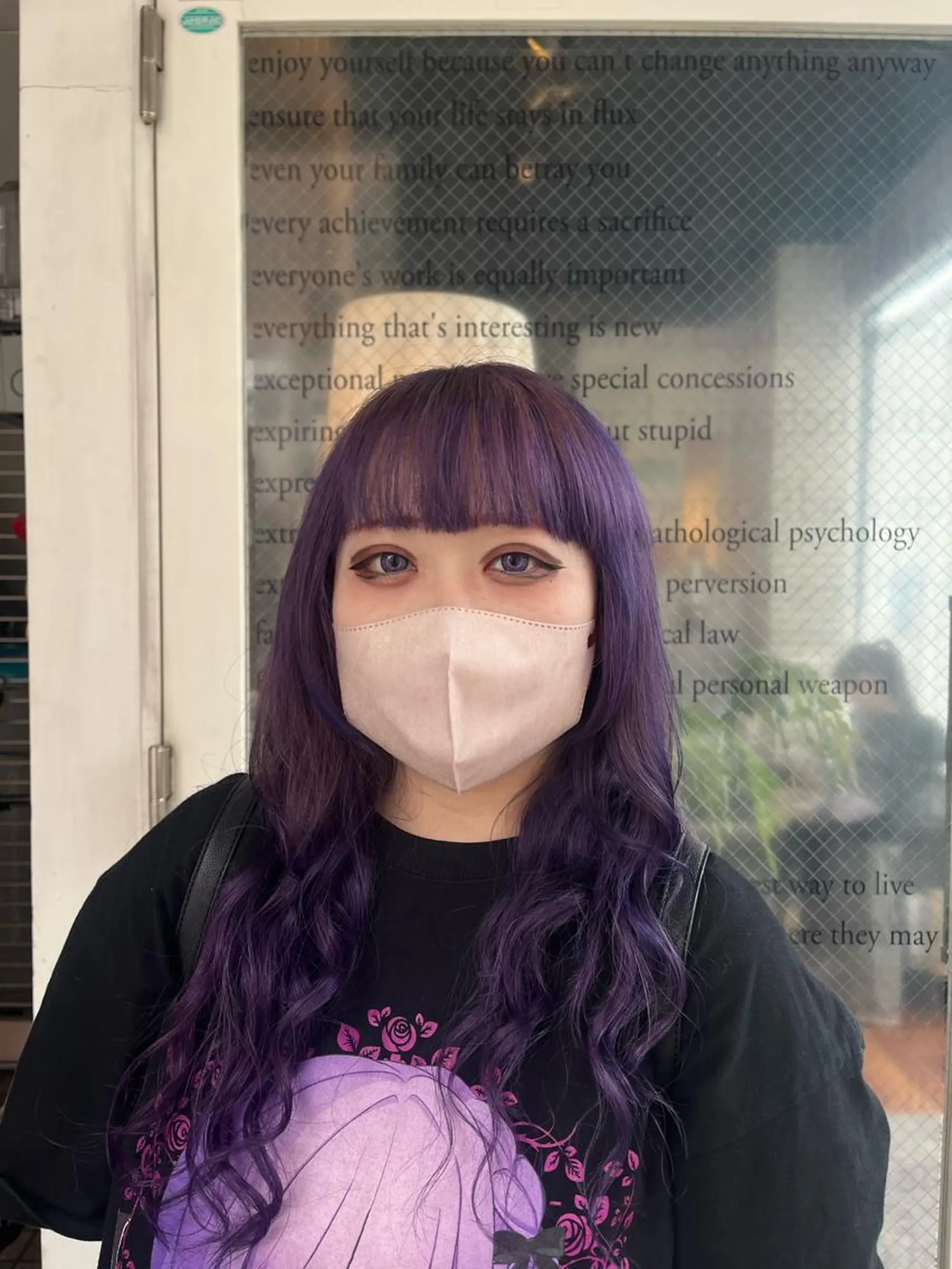 カラー ラベンダーカラー えんぐちとも／透明感 カラー／博多ボブのヘアスタイル