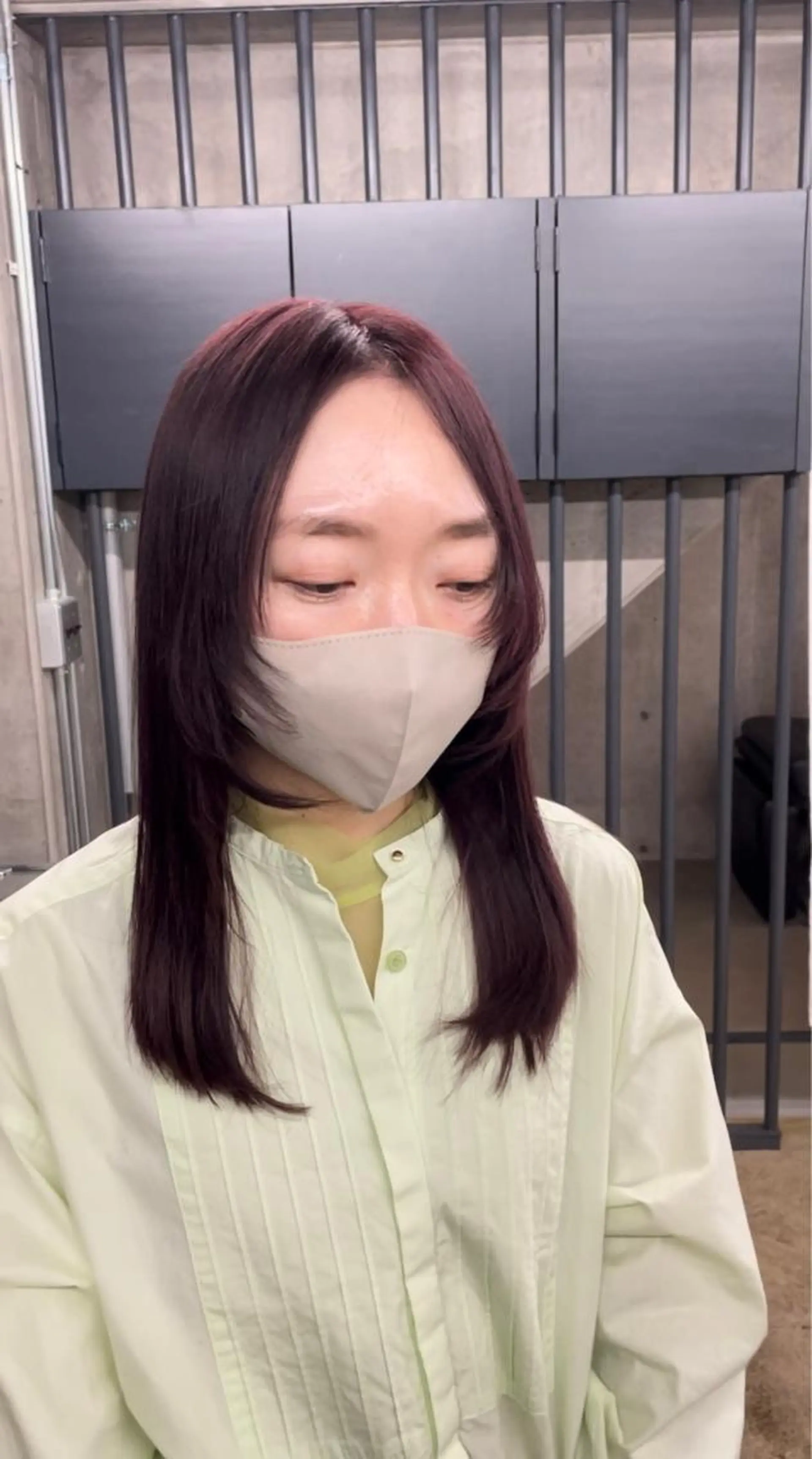 セミロング カラー ピンクカラー 顔周りカット レイヤーカット カット ヘアカラー ボブ/透明感カラー EMIRIのヘアスタイル