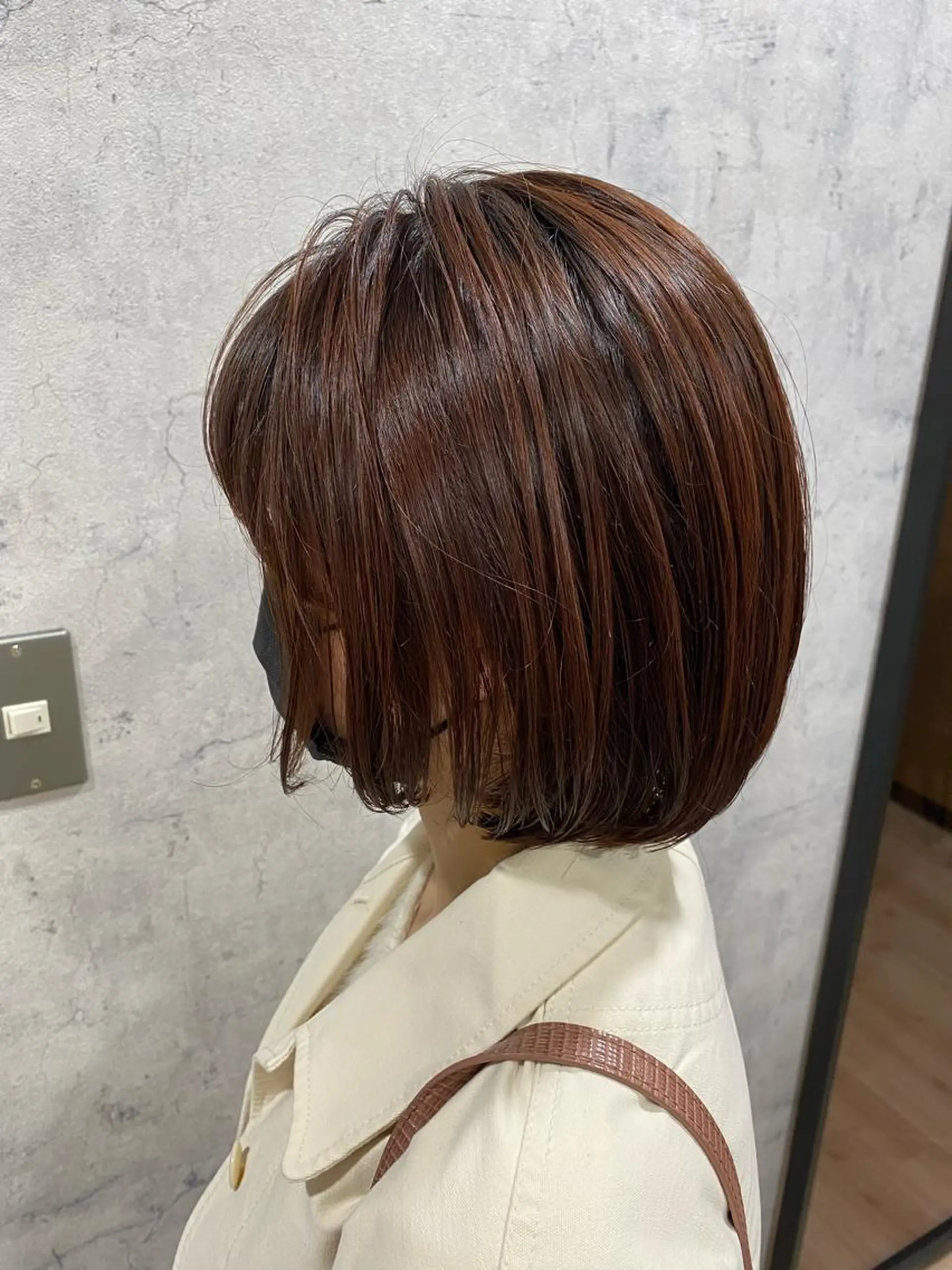 ミディアム カラー ブラウンカラー ピンクカラー ピンクブラウン ボブ カット ヘアカラー トリートメント ✂韓国レイヤー 🦋みやび🪽のヘアスタイル