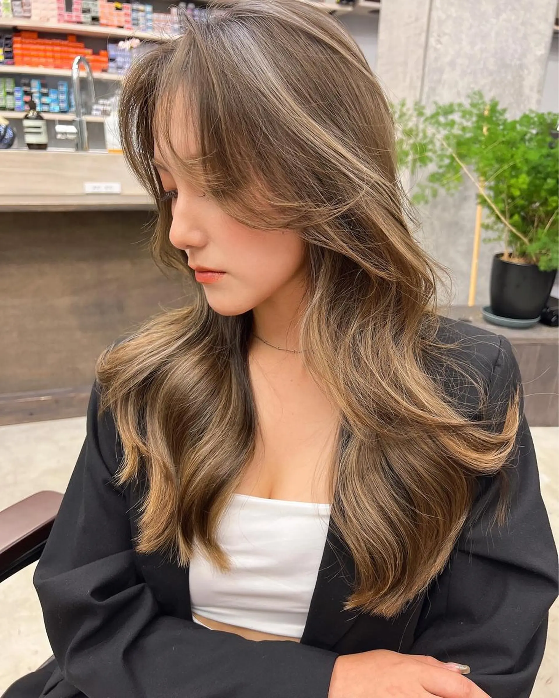 ロング 🇨🇳ワンホンヘア 下田鉄也のヘアスタイル