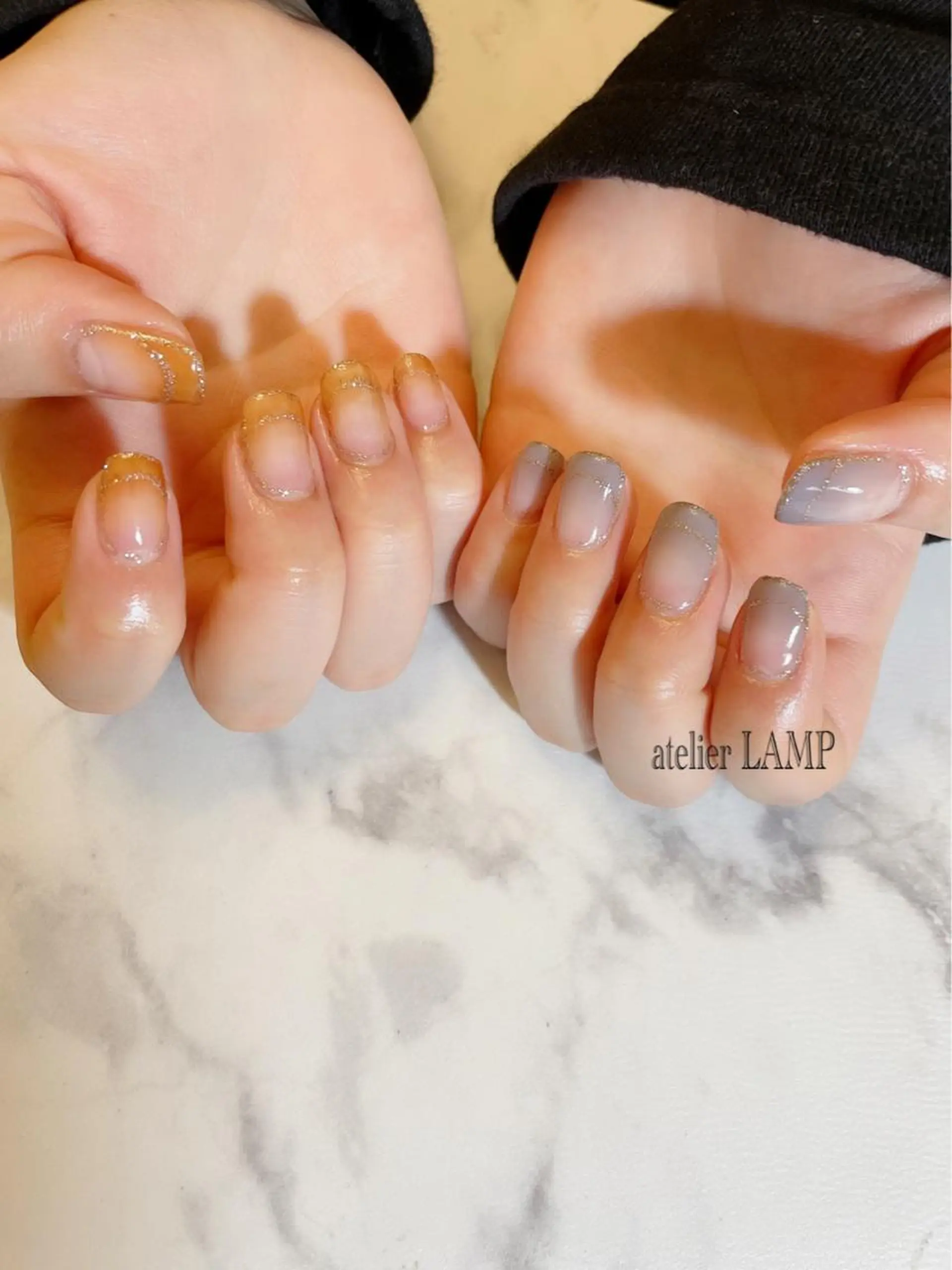 ネイル フレンチネイル グラデーション ラメ(グリッター) 春ネイル NANA no artのネイルデザイン