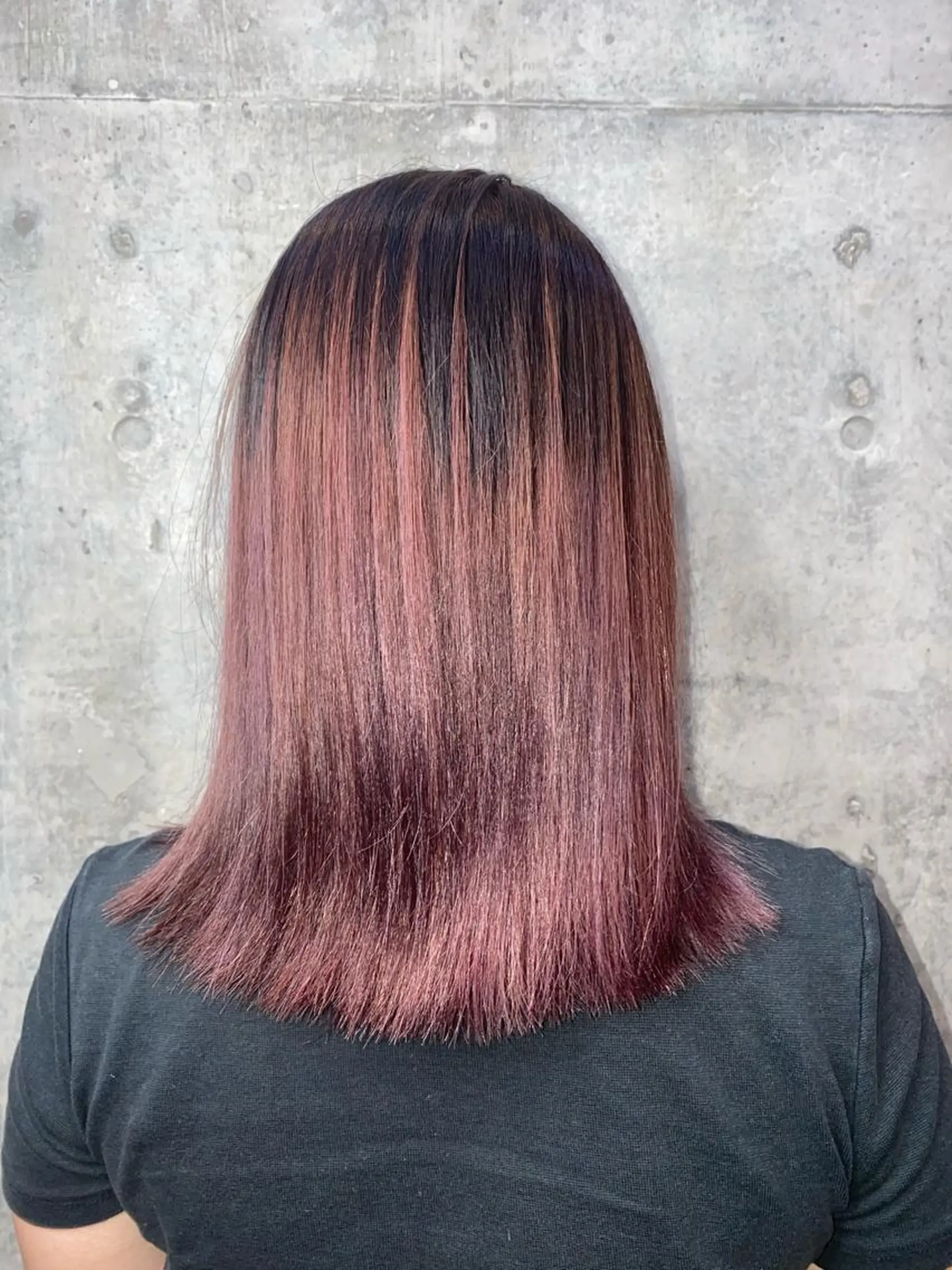 ミディアム パープルカラー ヘアカラー トリートメント 愛されヘア♪ 大森春奈のヘアスタイル