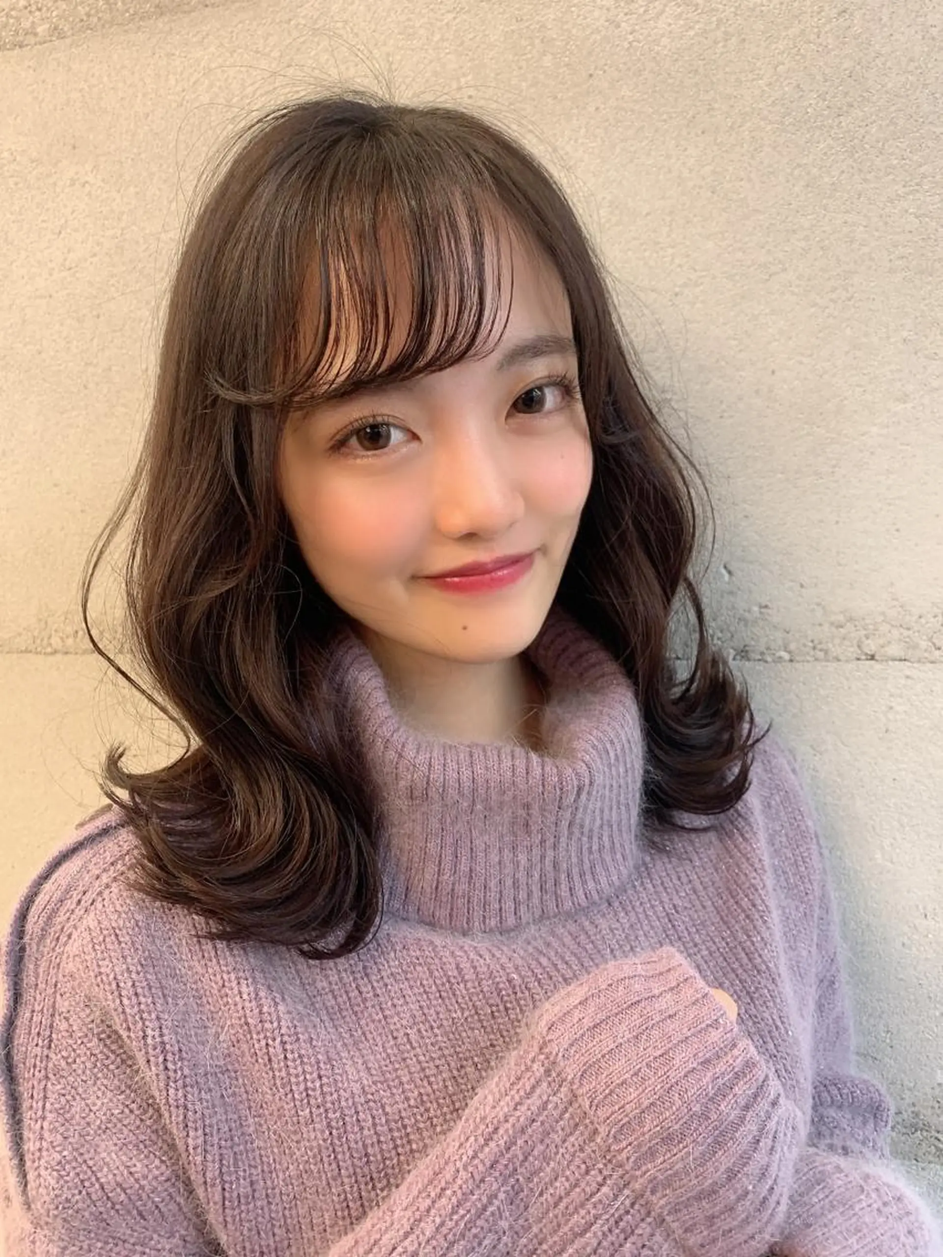 ミディアム カラー 透明感/オリーブ/ グレージュ/YUKAのヘアスタイル