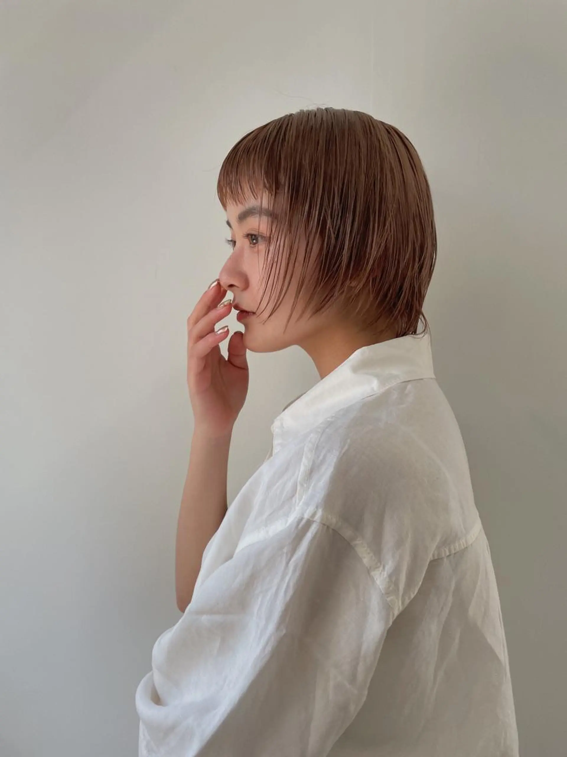 ミディアム カラー カット ヘアカラー 梅田／ベージュ レイヤー／ヌマタのヘアスタイル