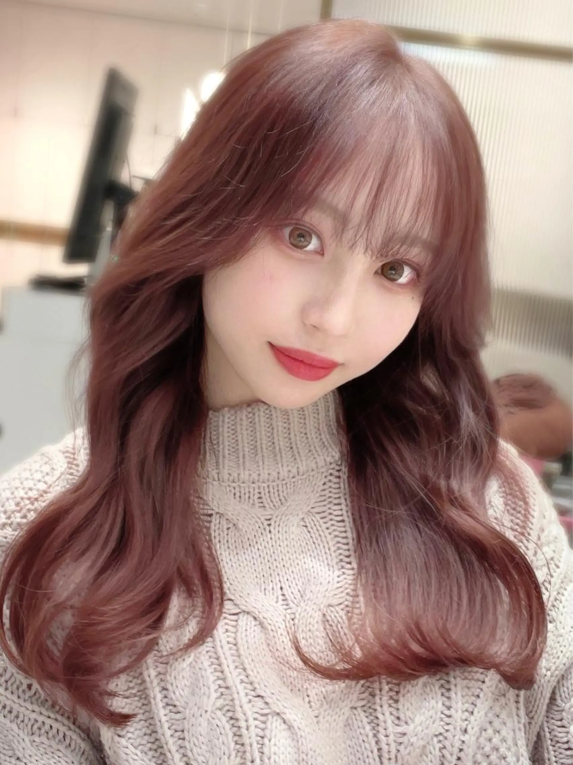 セミロング カラー アディクシーカラー ベージュカラー 透明感カラー イヤリングカラー グレージュ 顔周り特化/韓国ヘア /レイヤー/吉野幸大のヘアスタイル