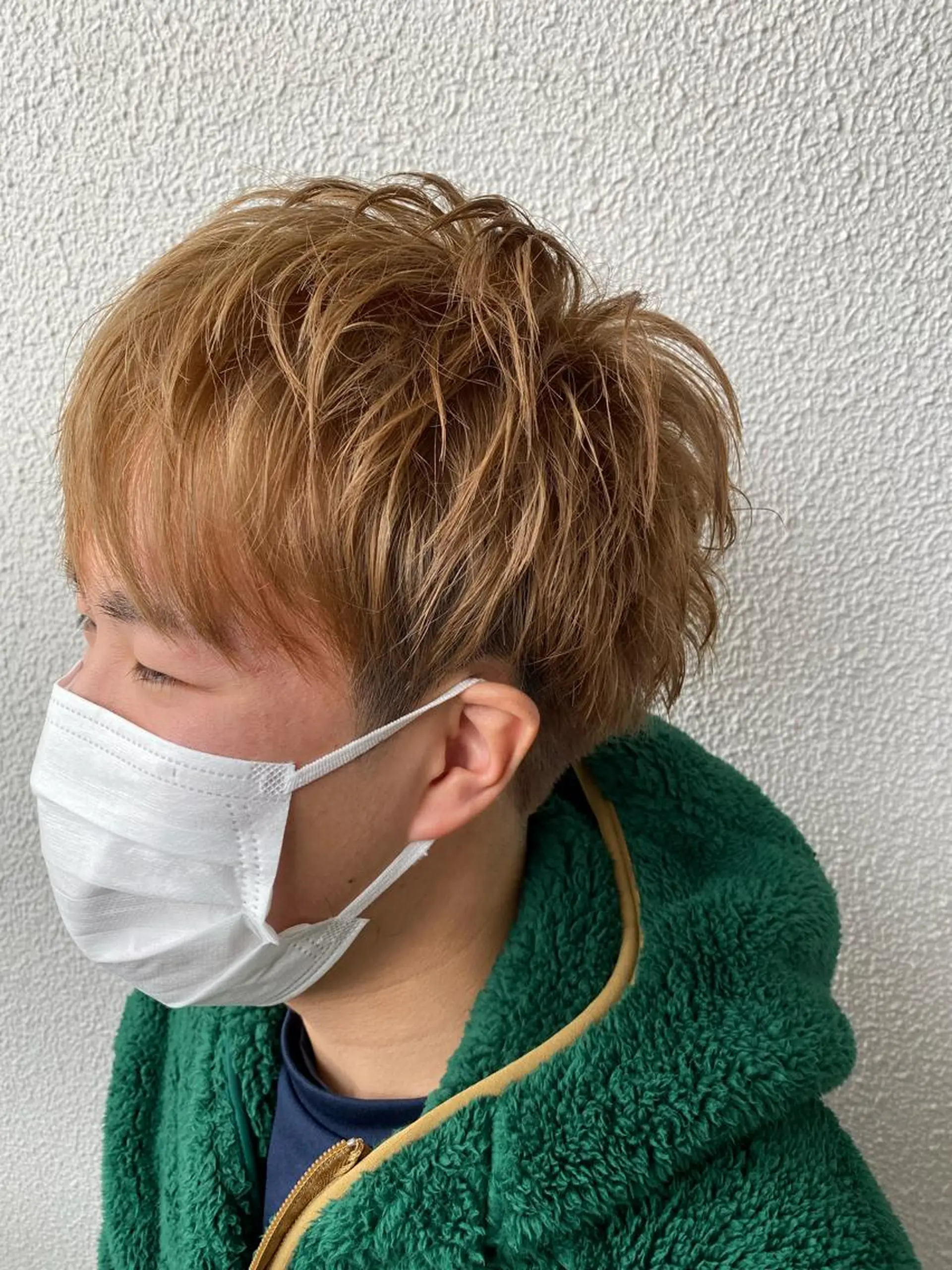 ミディアム カラー メンズ メンズブリーチ ベージュカラー ブリーチ 柳澤 和也のヘアスタイル