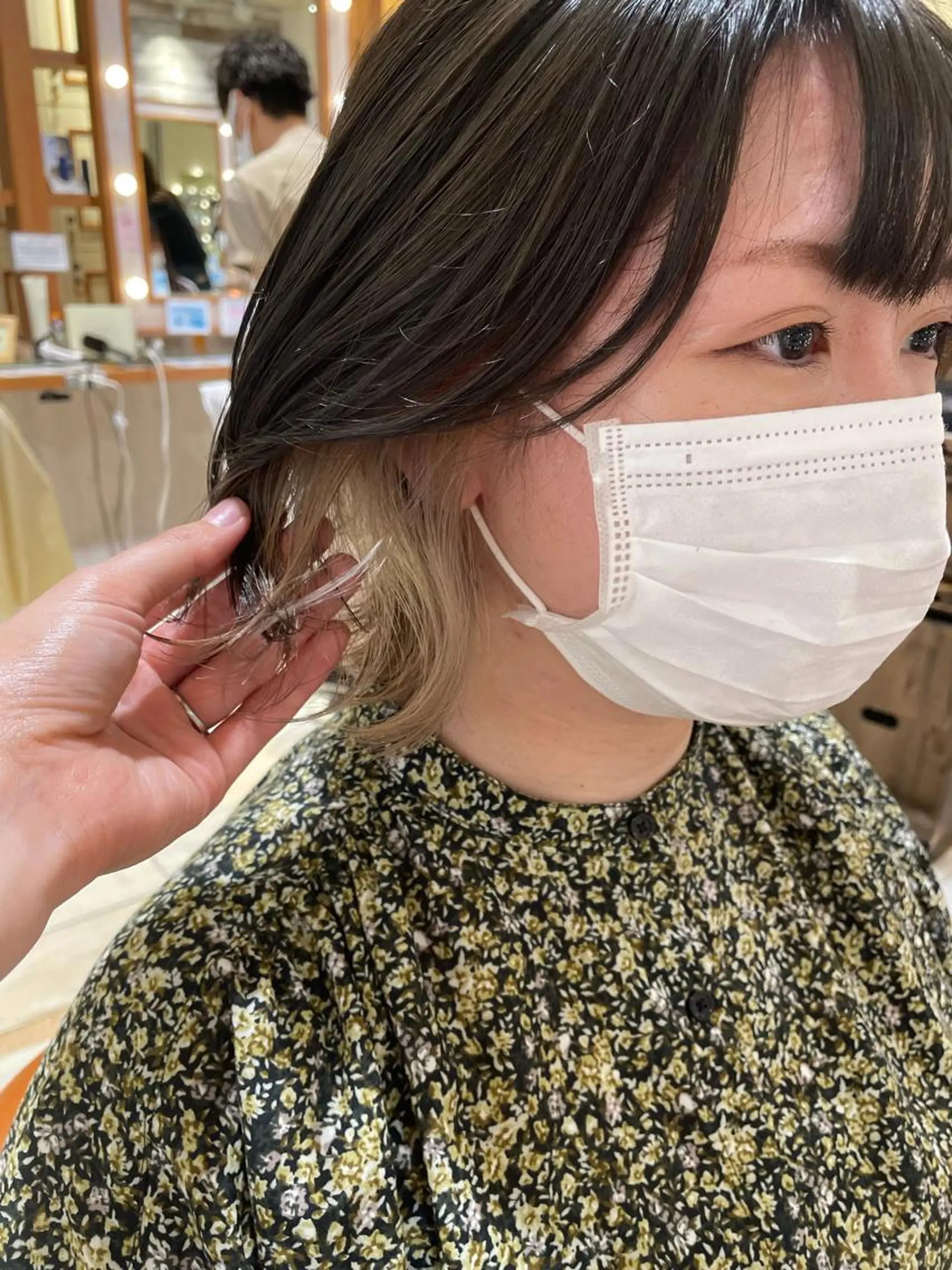 ショート カラー ベージュカラー ブリーチ イヤリングカラー くびれヘア 清水　ちひろ ✄トップスタイリストのヘアスタイル