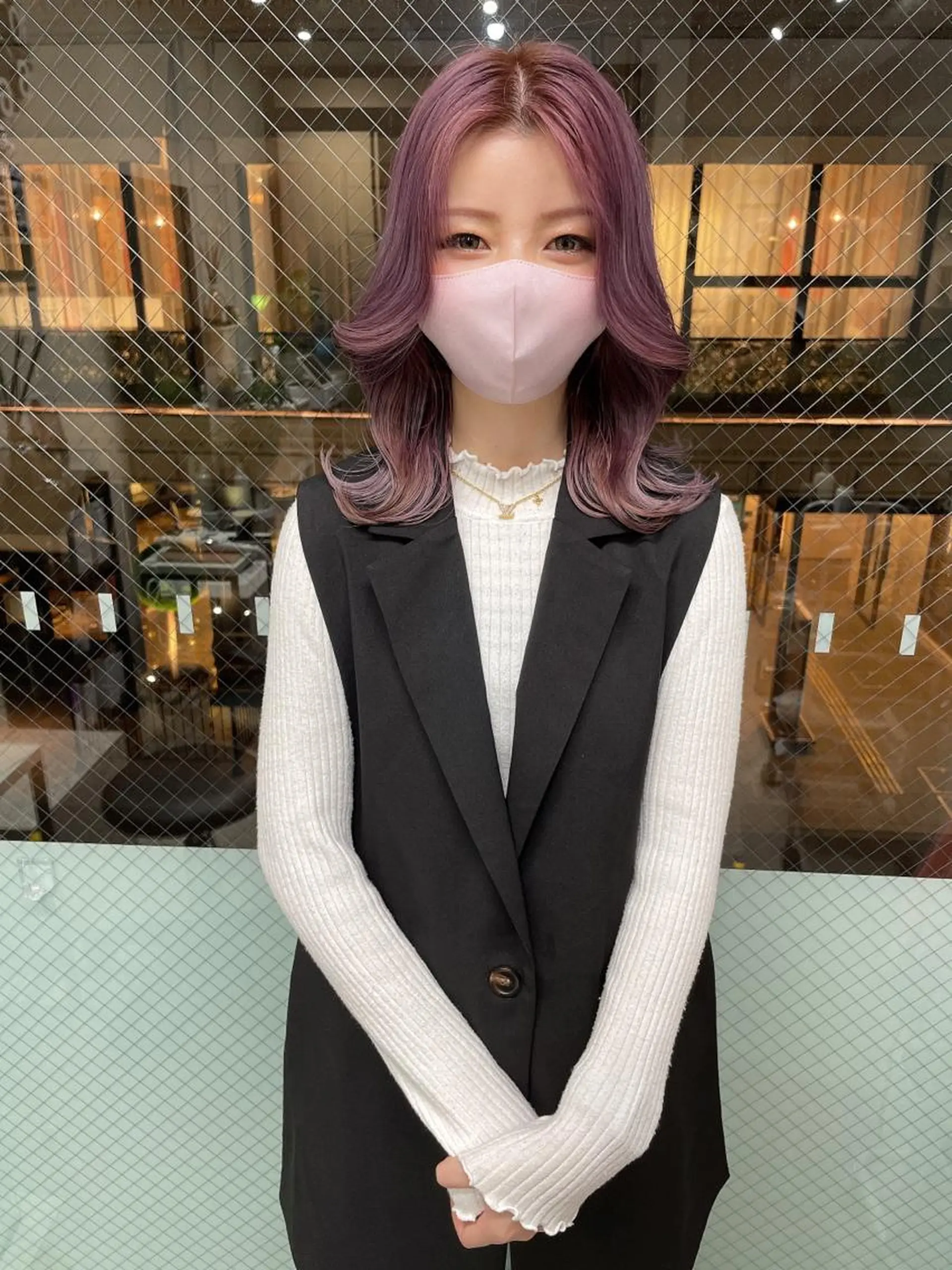 ミディアム カラー カット ヘアカラー トリートメント 髪質改善will hairdesignのヘアスタイル