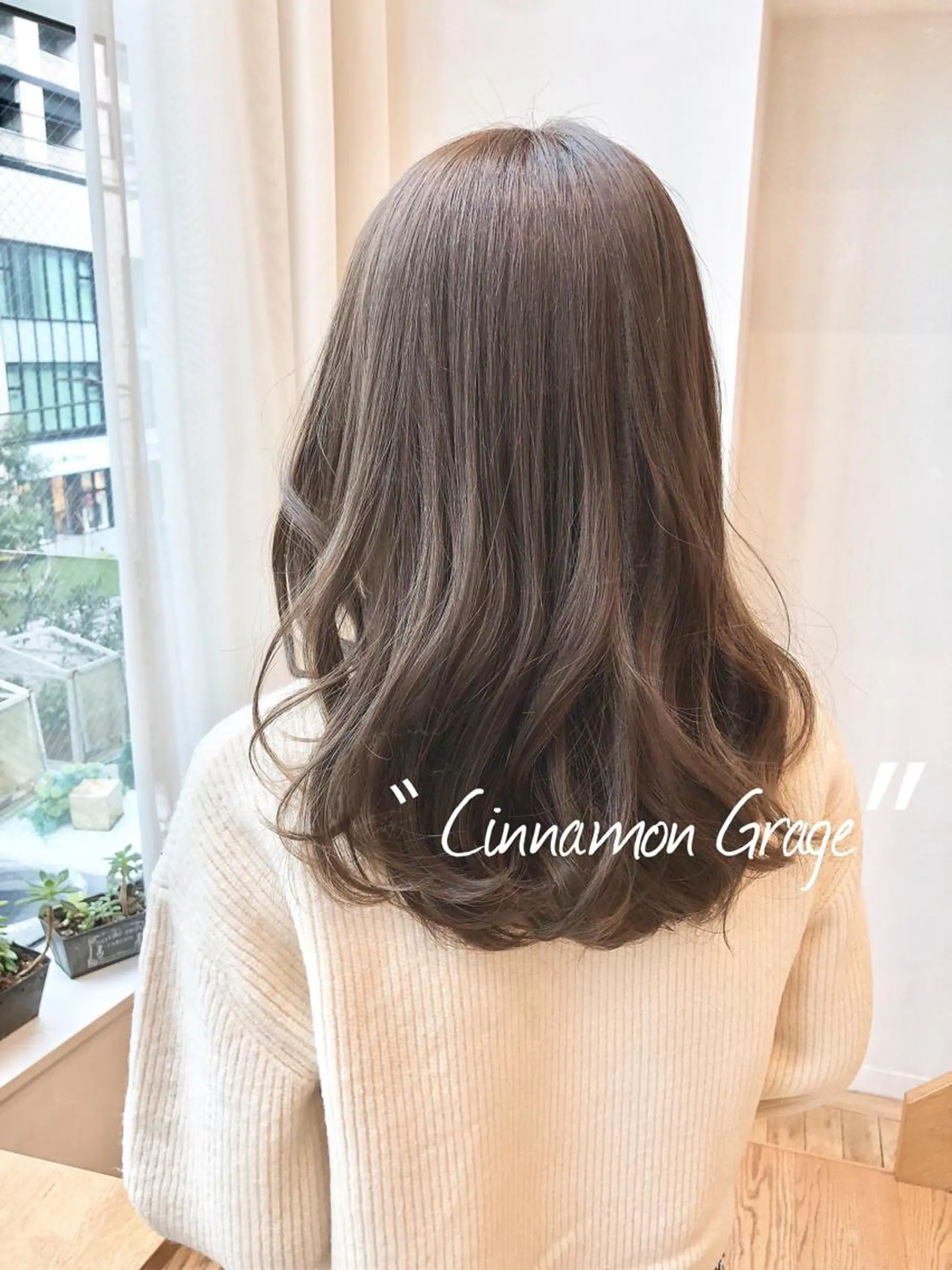 セミロング カラー パーマ ヘアアレンジ 透明感カラー グレージュ VIVIE【ヴィヴィ】所属・髪質改善/韓国風 レイヤー/田村祐樹のヘアスタイル