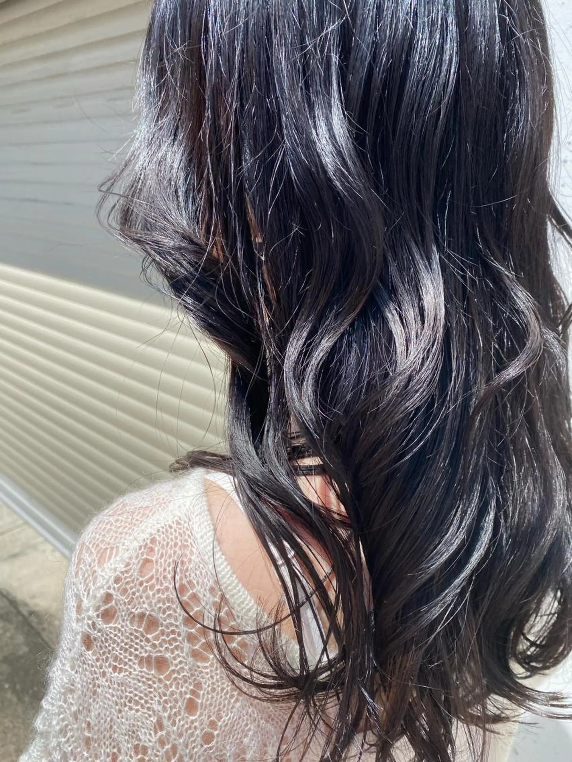 セミロング カラー 黒髪 ブルーカラー ブルーブラック お任せヘア☘️☘️ 及川渚のヘアスタイル