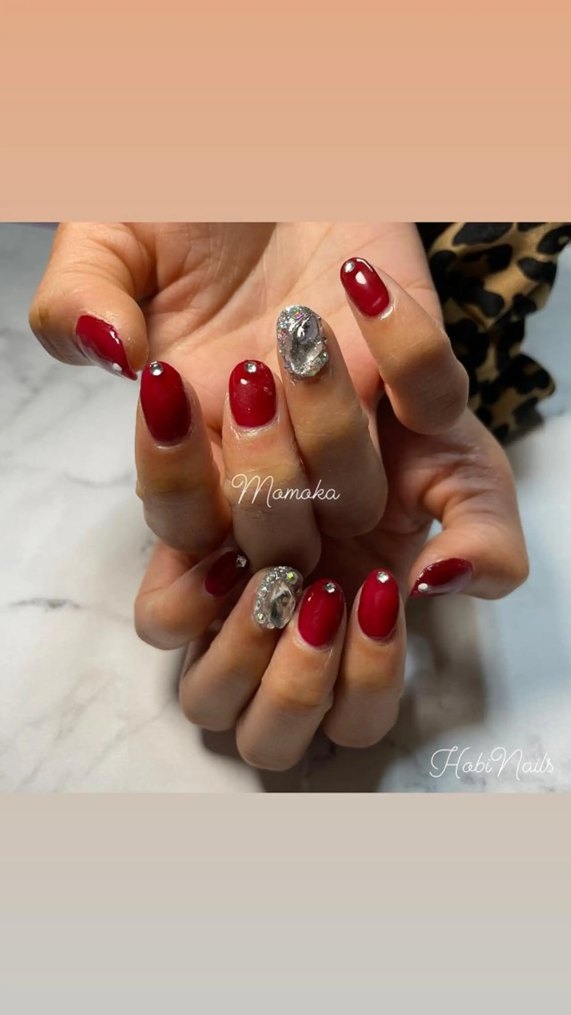 ネイル 赤色 momoka_nails所属・Momo nailsalonのネイルデザイン