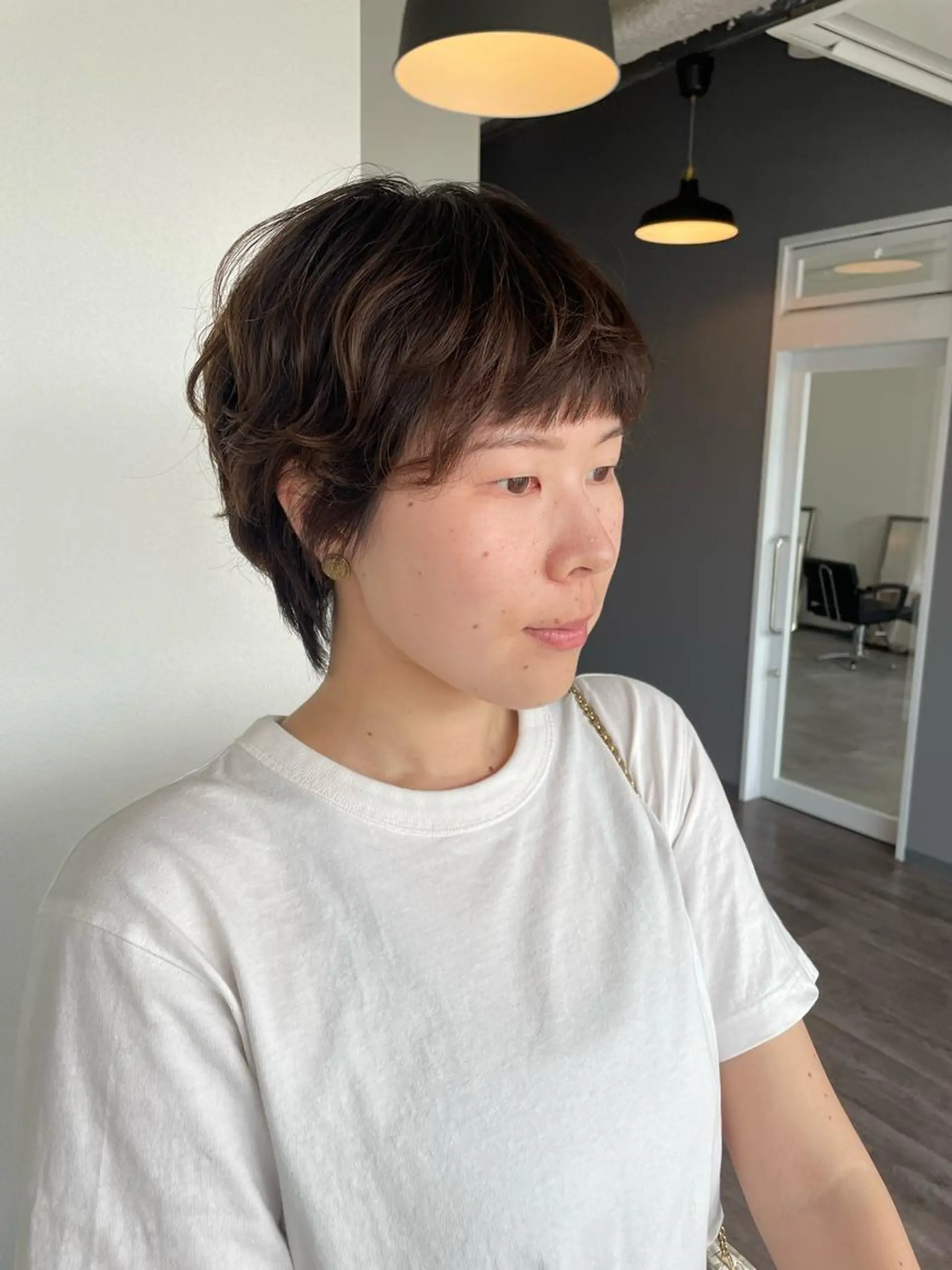 ショート オン眉 ショートヘア 艶カラー🌙縮毛矯正 /ボブ【Reina】のヘアスタイル