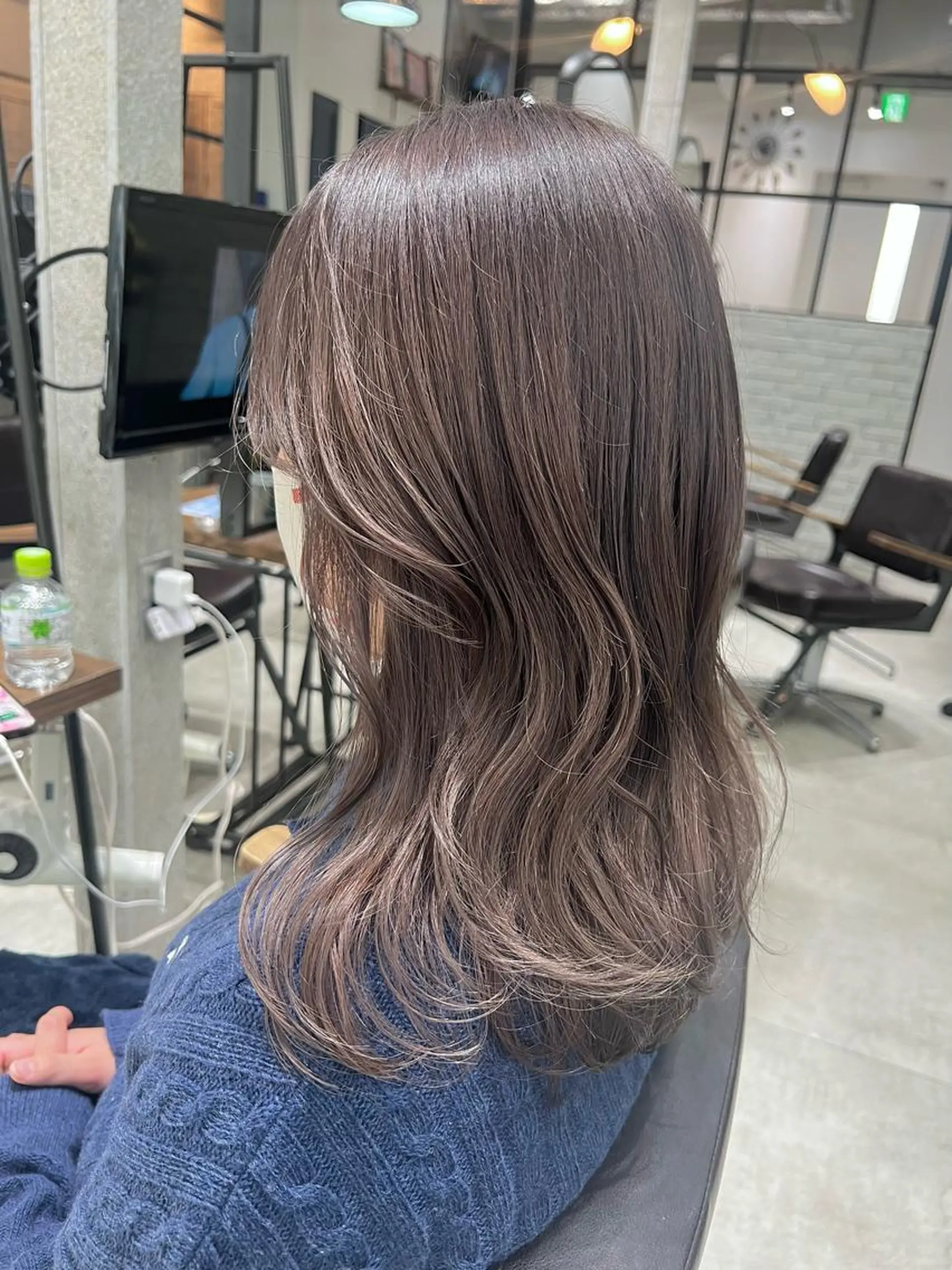 セミロング カラー ブリーチ グレージュ カット ヘアカラー トリートメント 🌿ニュアンス/髪質 改善🌿Fukudaのヘアスタイル