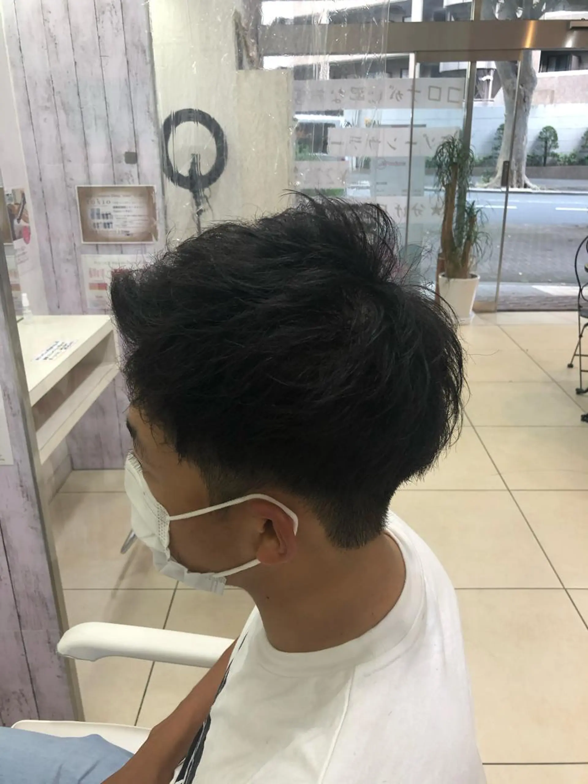 ショート メンズ 髪質改善× ハイライト溝江のヘアスタイル