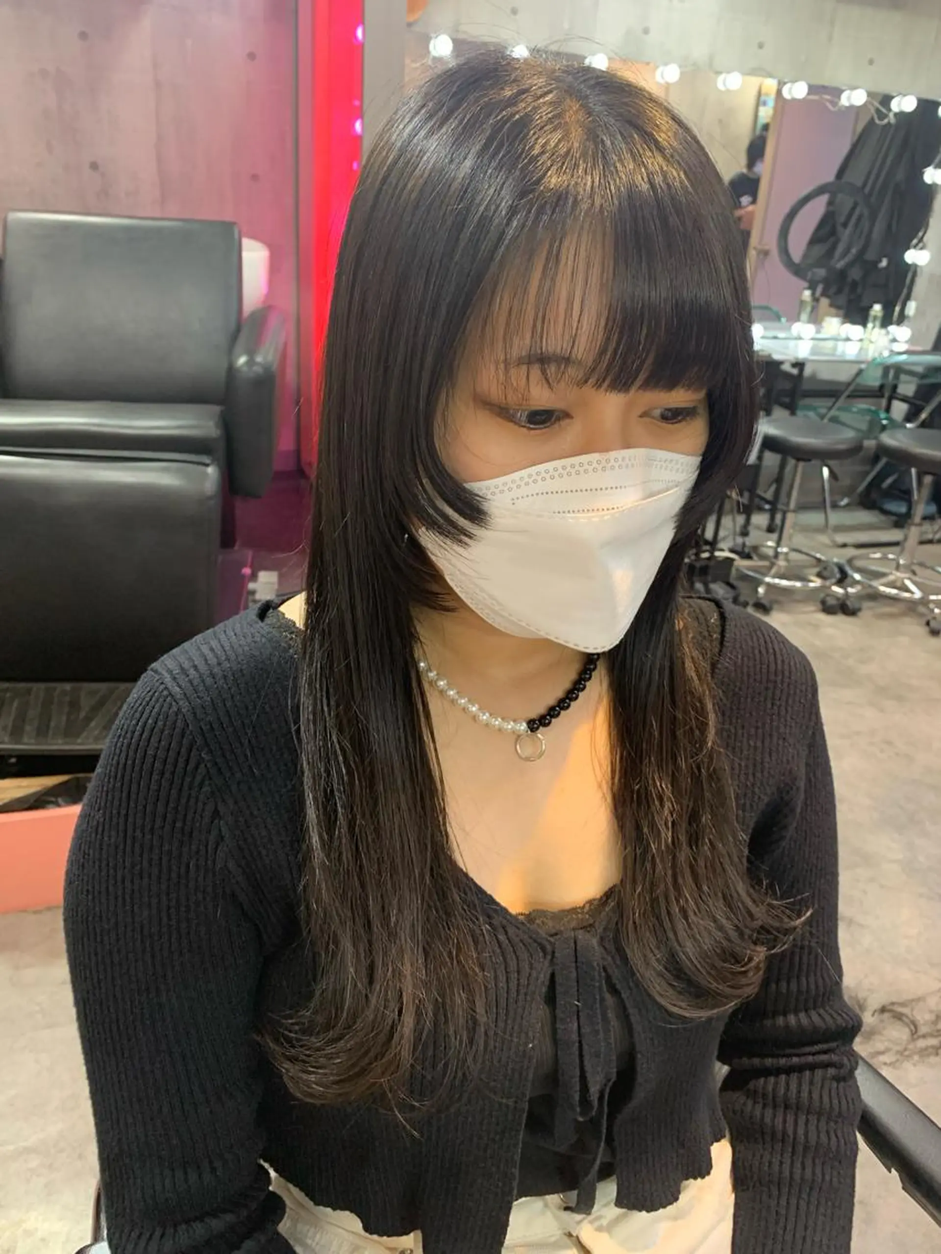 ロング カット トリートメント ハイトーン/メンズ/ ウルフ特化   小松のヘアスタイル