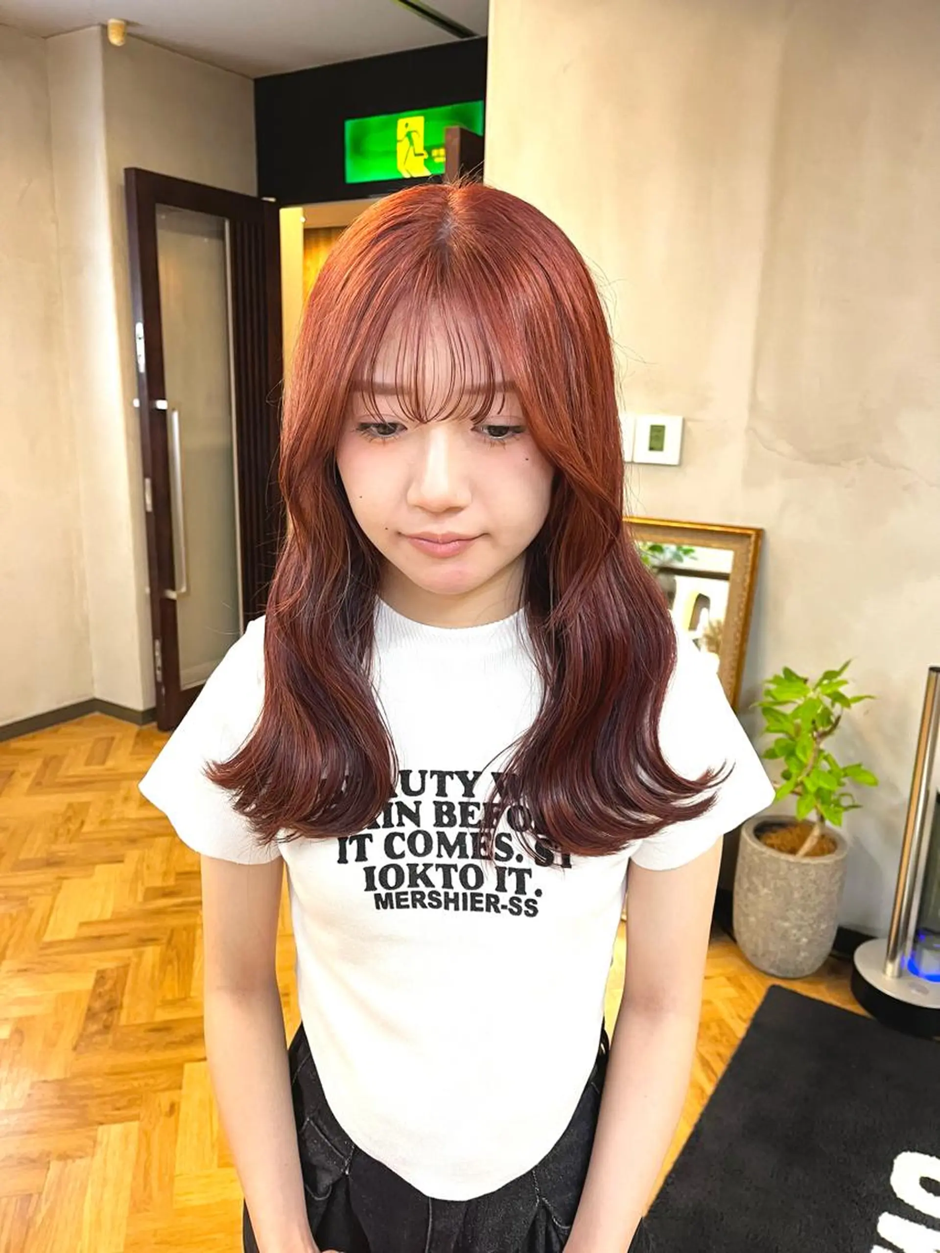 セミロング カラー ヘアアレンジ ブリーチ ダブルカラー ブリーチなしカラー カット ヘアカラー トリートメント esu西梅田所属・ena/ブリーチなし 透け感ベージュ🎀のヘアスタイル