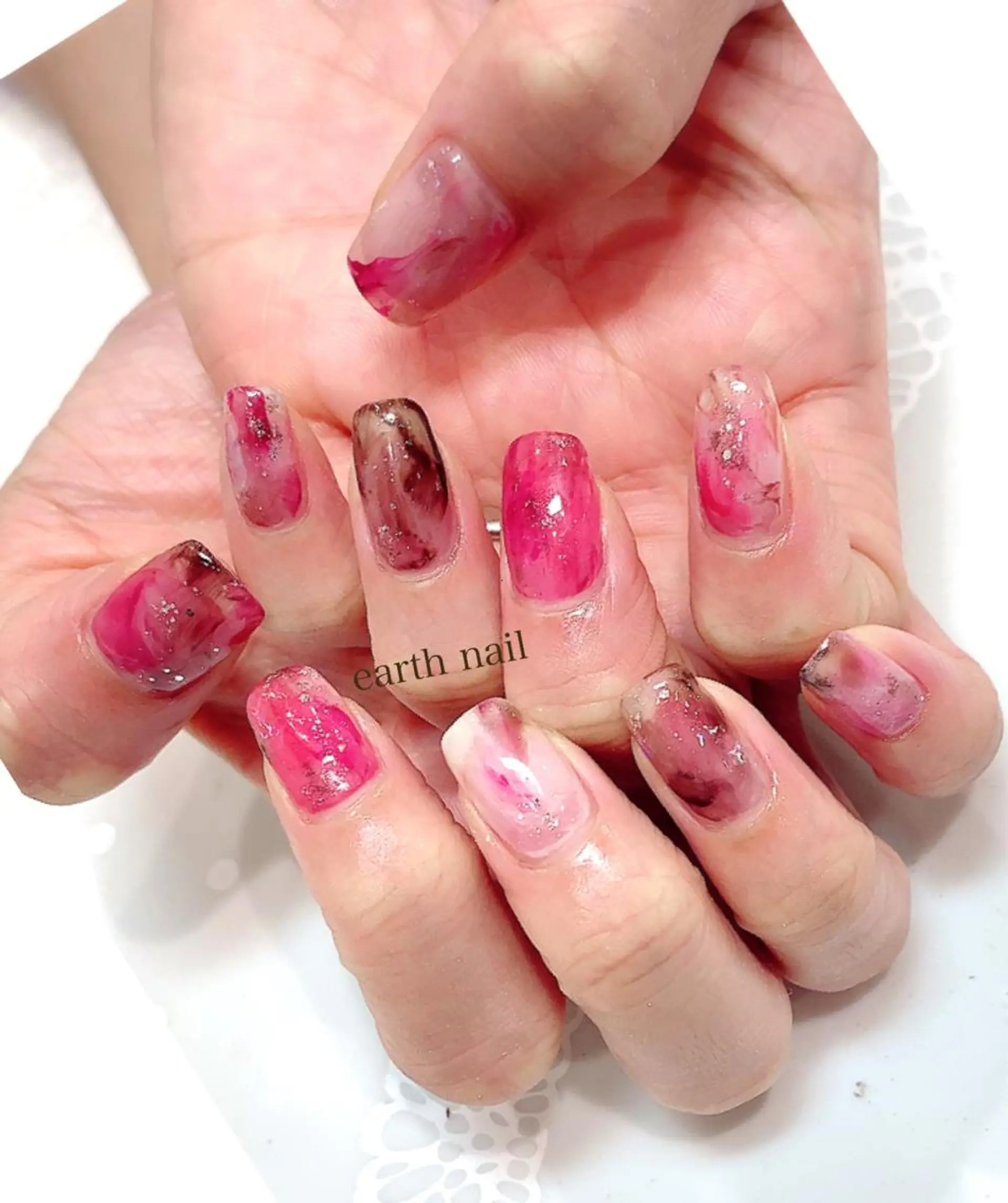 ネイル ニュアンスネイル スクエアネイル ハンドネイル serena nailのネイルデザイン