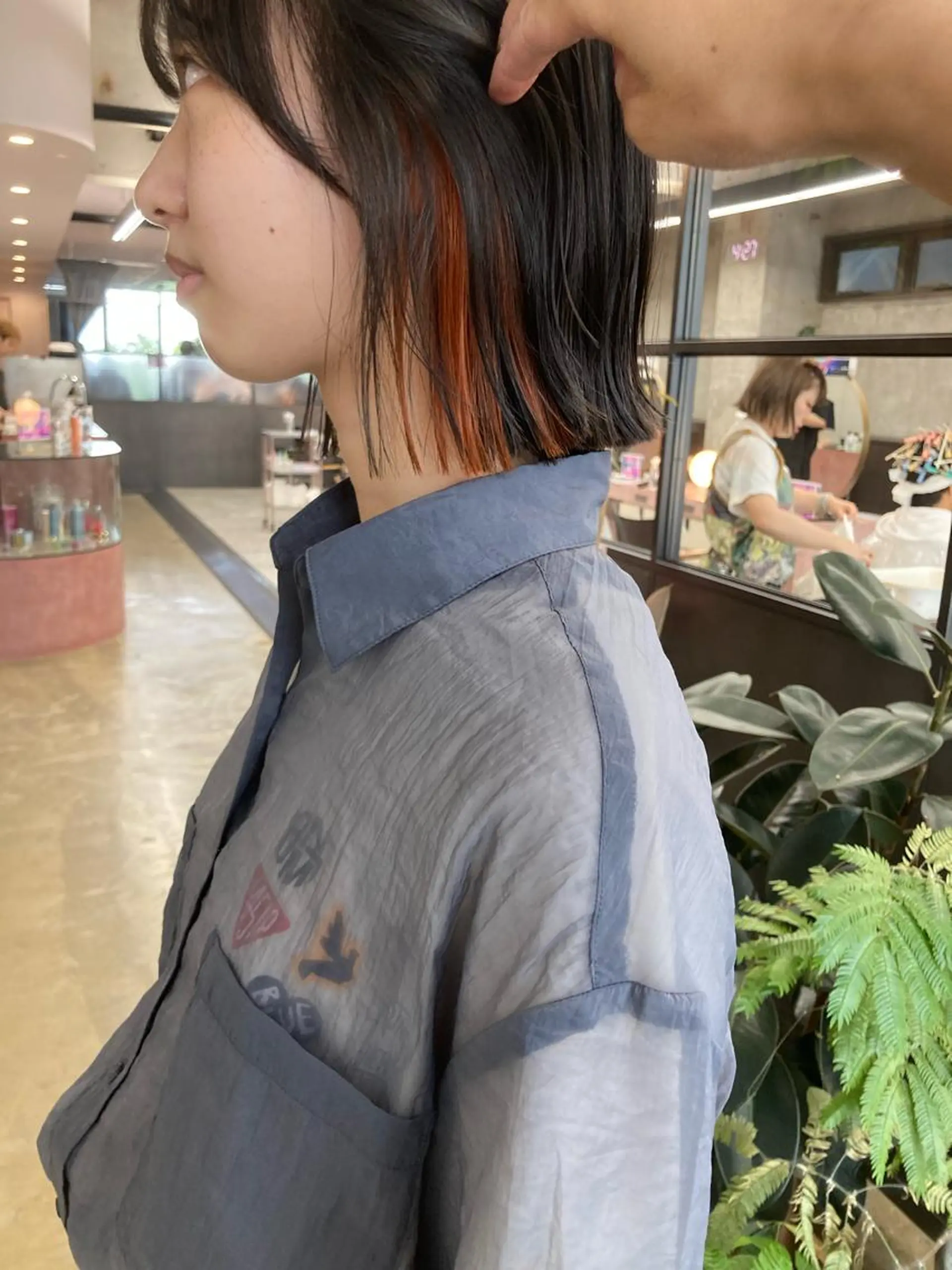 ミディアム カラー オレンジ 小木曽智美 /ボブ/ショートのヘアスタイル