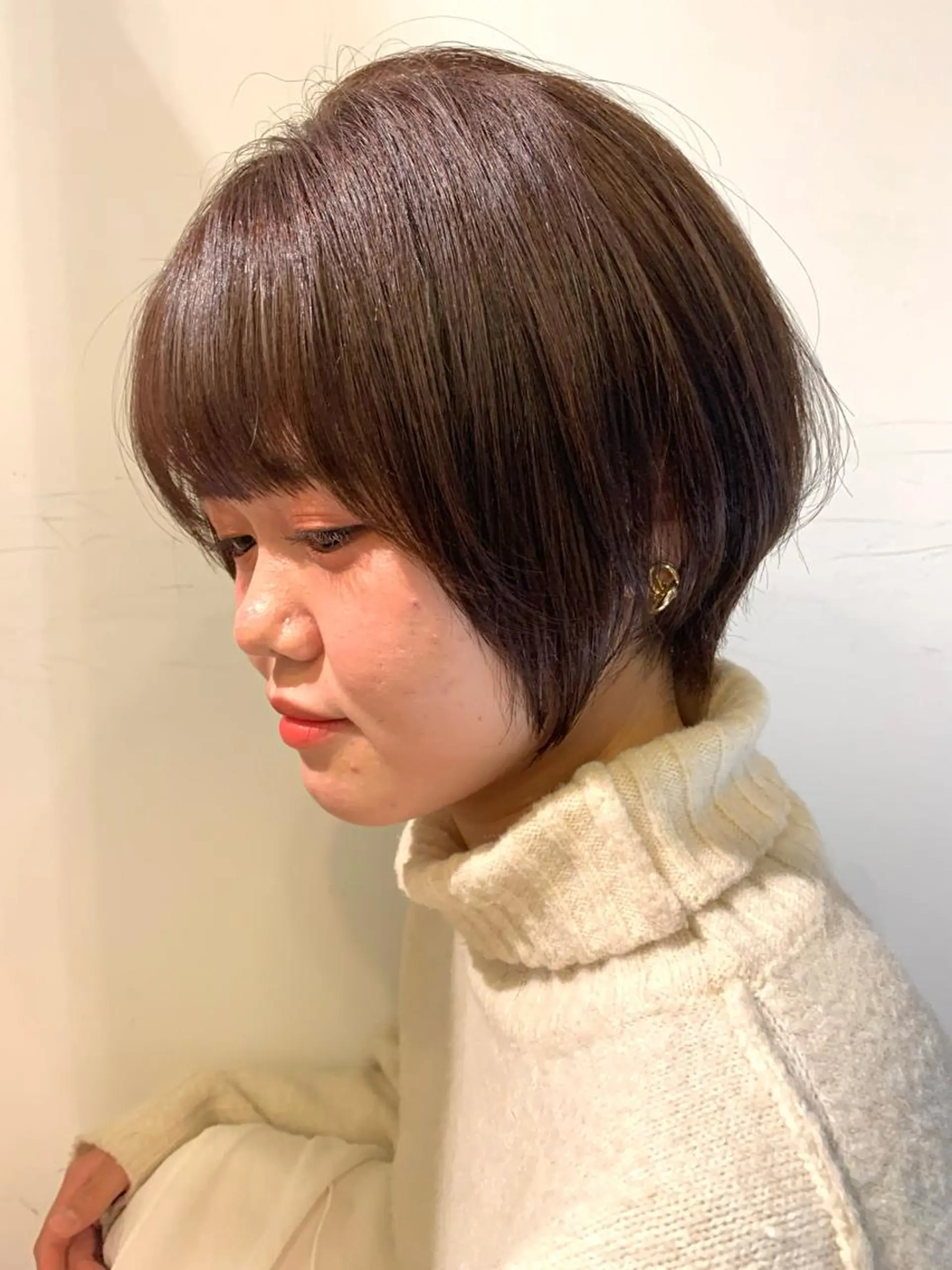 ショート カラー ショートヘア 小顔カット カット ヘアカラー トリートメント 園 冬稀のヘアスタイル