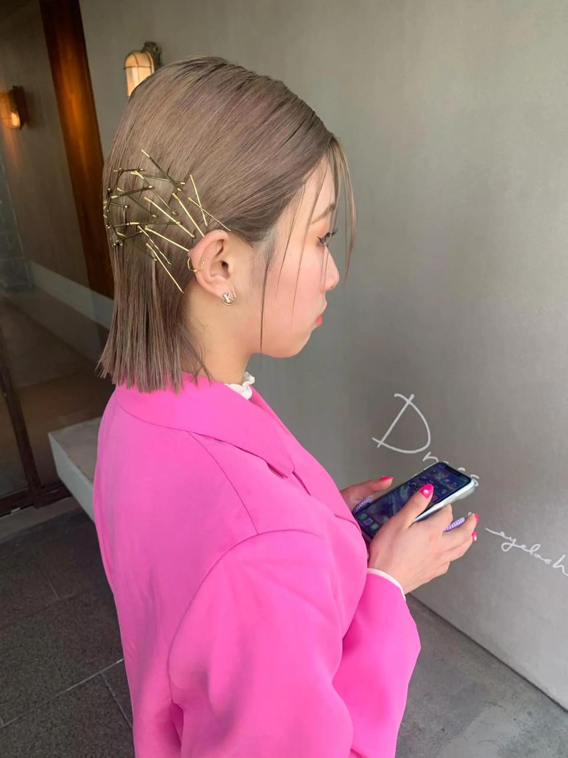 ミディアム ヘアアレンジ ヘアセット ブリーチ/アレンジ 天満/chihiroのヘアスタイル