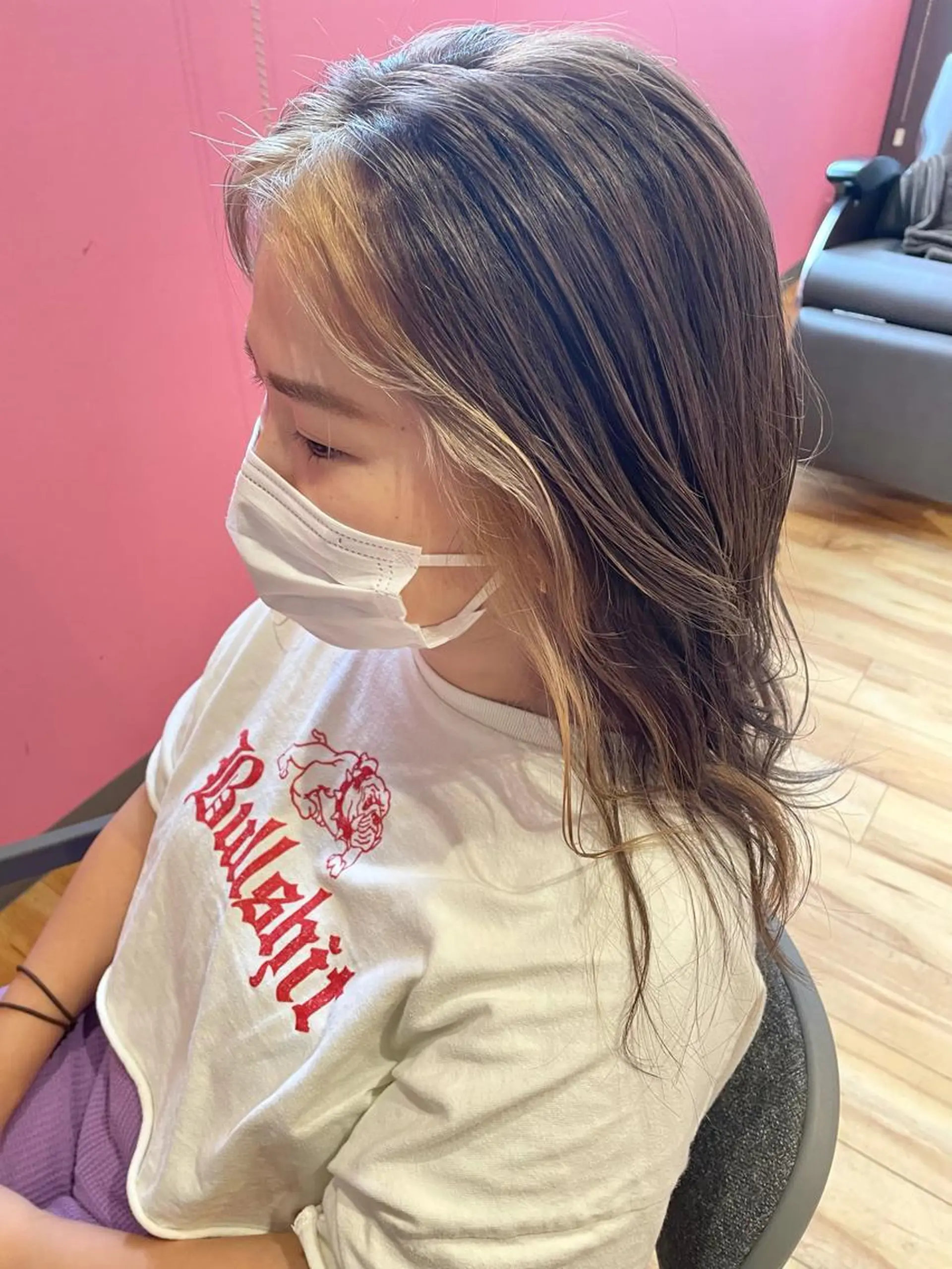 セミロング カラー ミストバング ベージュカラー  フェイスフレーミング ヘアカラー 北九州美容室 🕊️わかな✂︎のヘアスタイル