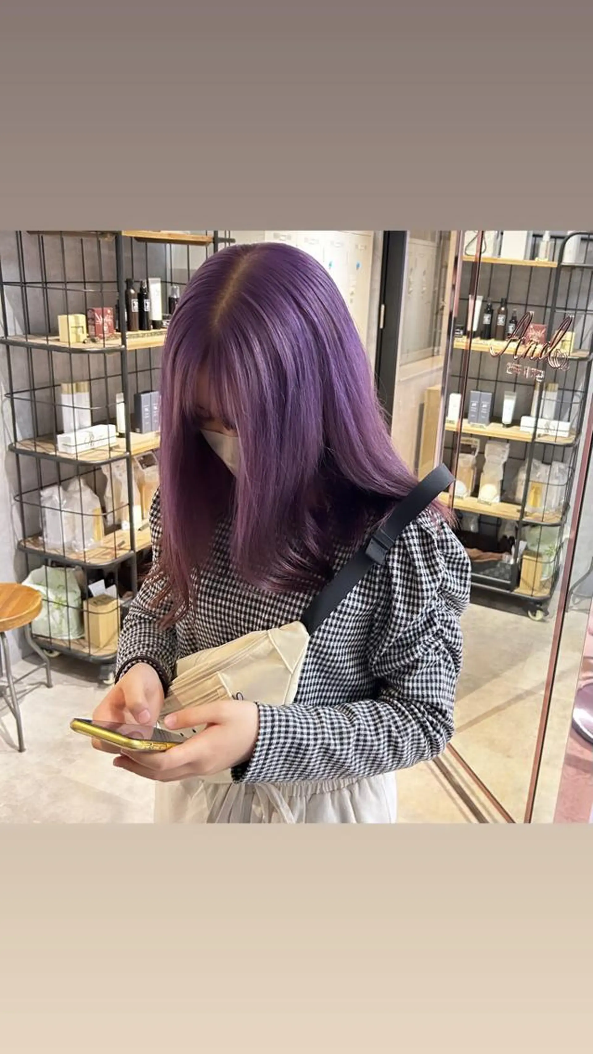 ミディアム パープルカラー Hui.所属・縮毛矯正・髪質改善 特化 出納 直起のヘアスタイル