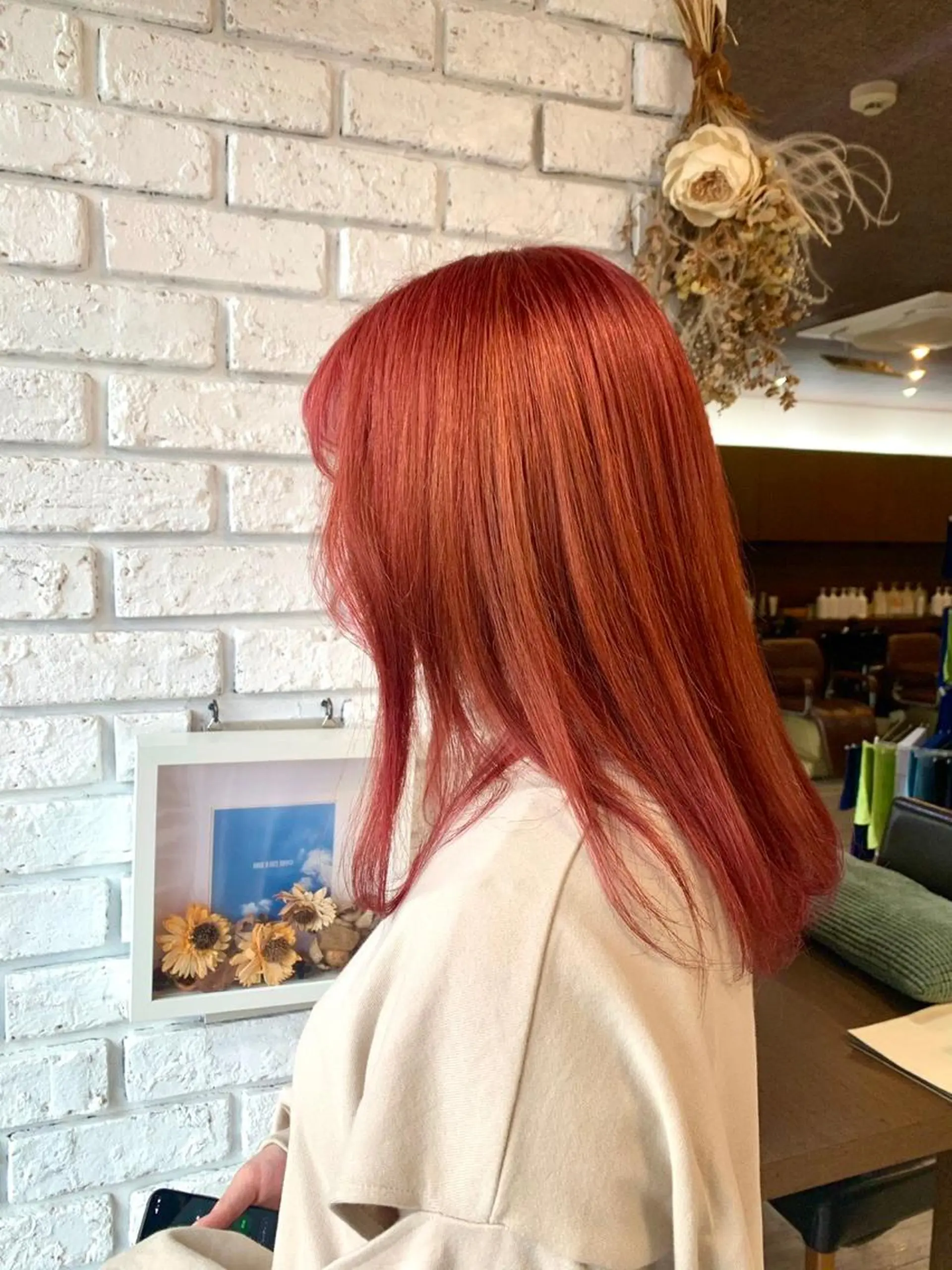 セミロング カラー ブリーチ ピンクカラー レッドカラー 🫧ヒシダアキ /taboo🫧のヘアスタイル