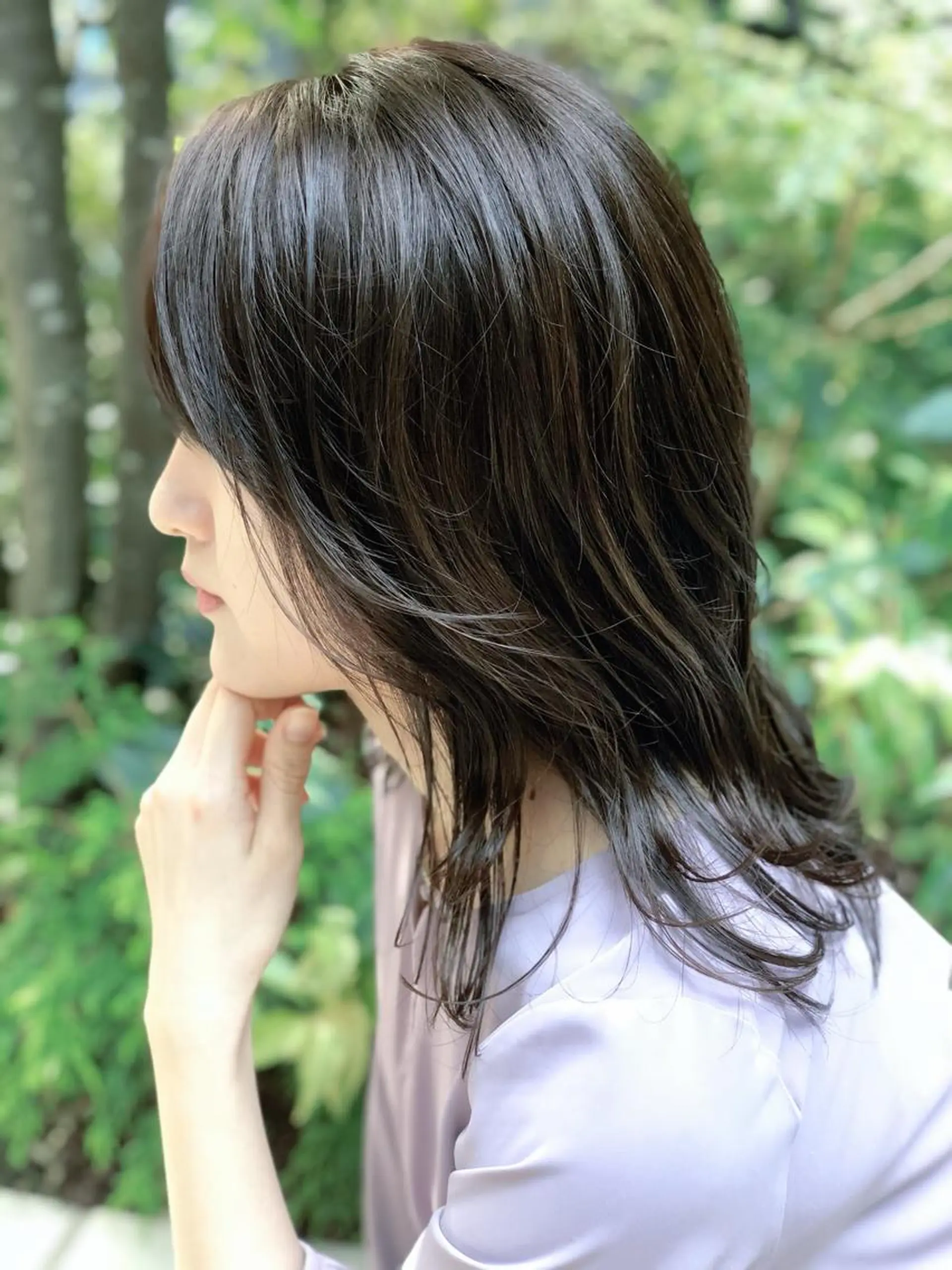 ミディアム カラー ヘアアレンジ 能登谷 きよのヘアスタイル